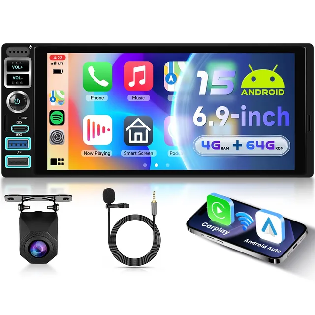 vechtel-autoradio-1-din-6-9-4-64g-carplay-cran-tactile image 1