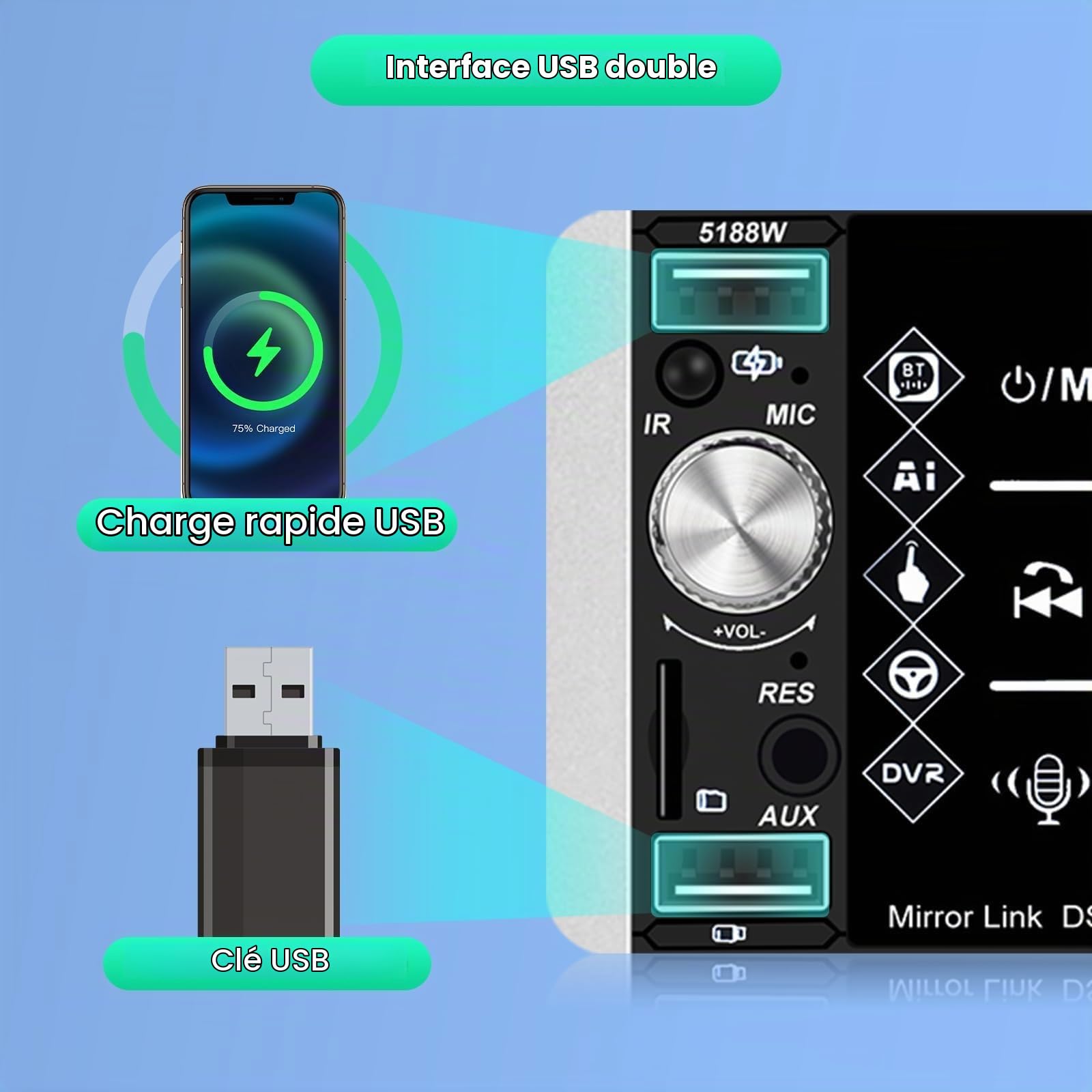 vechtel-autoradio-1-din-5-1-carplay-android-auto-bluetooth image 4