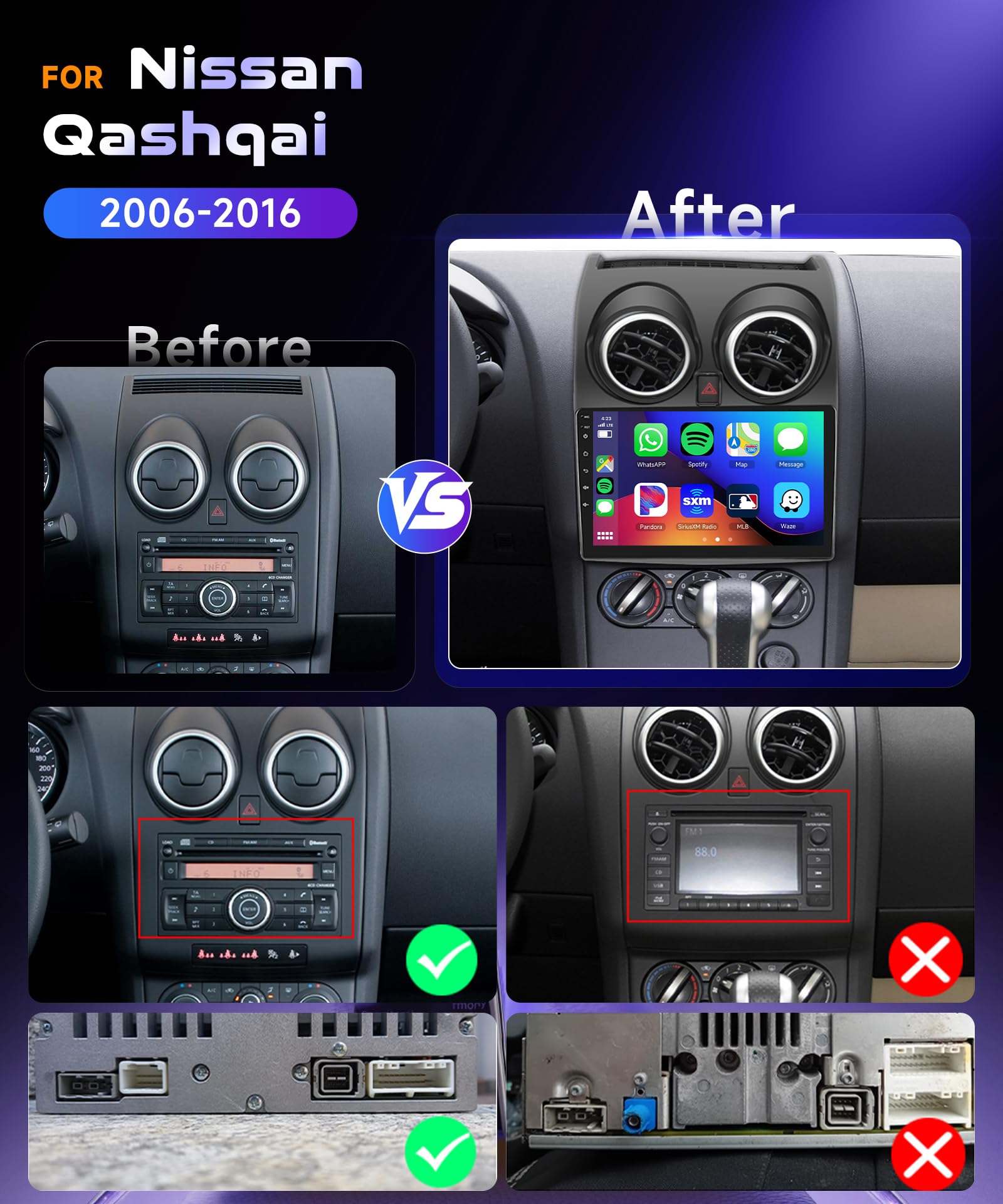 vechtel-qashqai-j10-2006-2016-autoradio-9-4-64g-carplay image 2