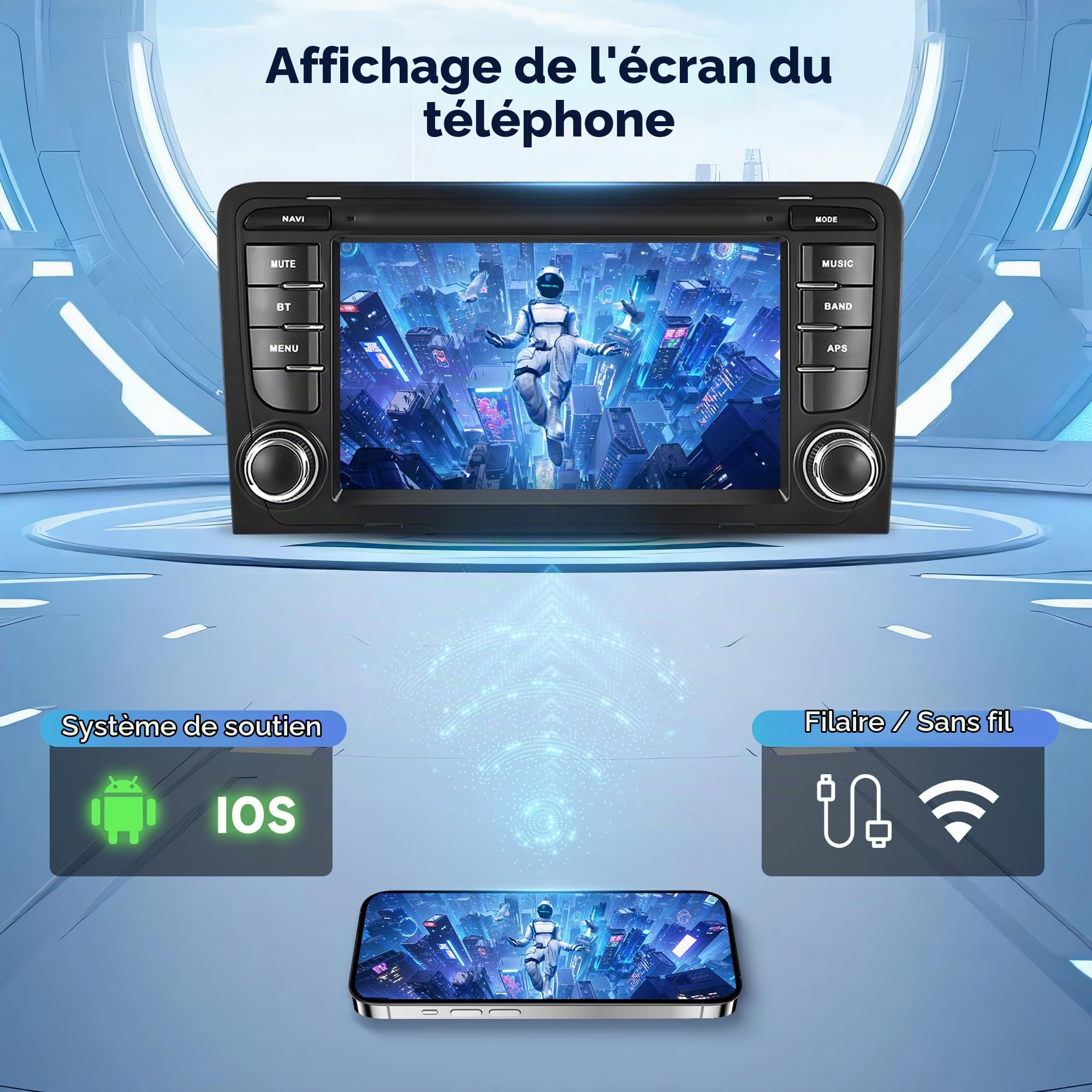 vechtel-autoradio-audi-a3-8p-7-pouces-android-13-bluetooth-gps image 3