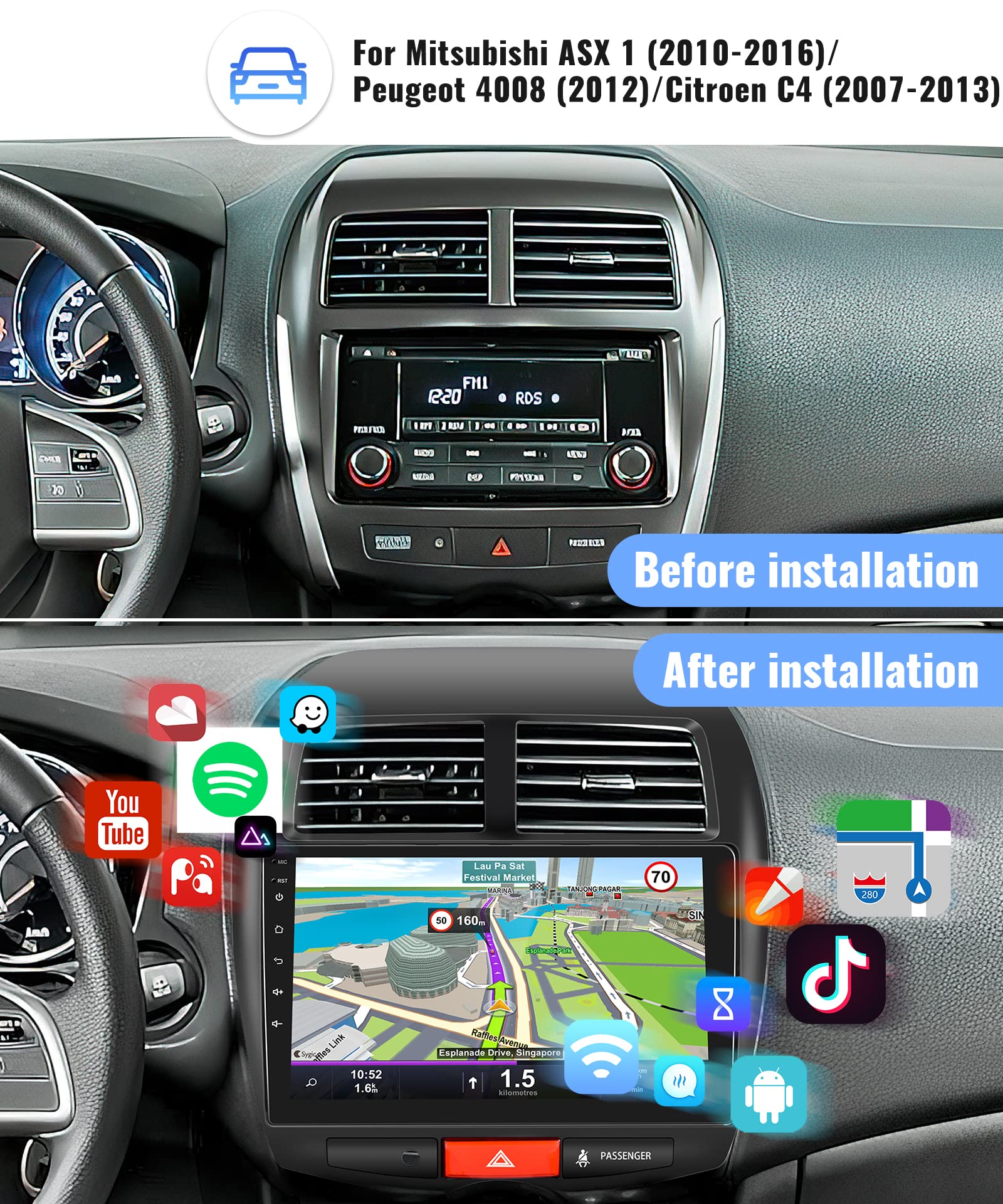 podofo-android-car-radio-autoradio-10-asx-4008-c4-2-64go image 2