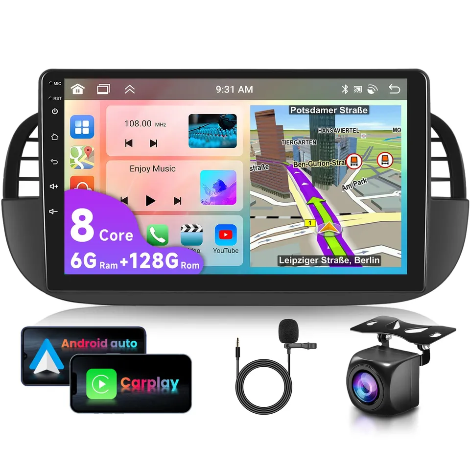 vechtel-autoradio-fiat-500-9-pouces-6g-128g-android-15-carplay image 1