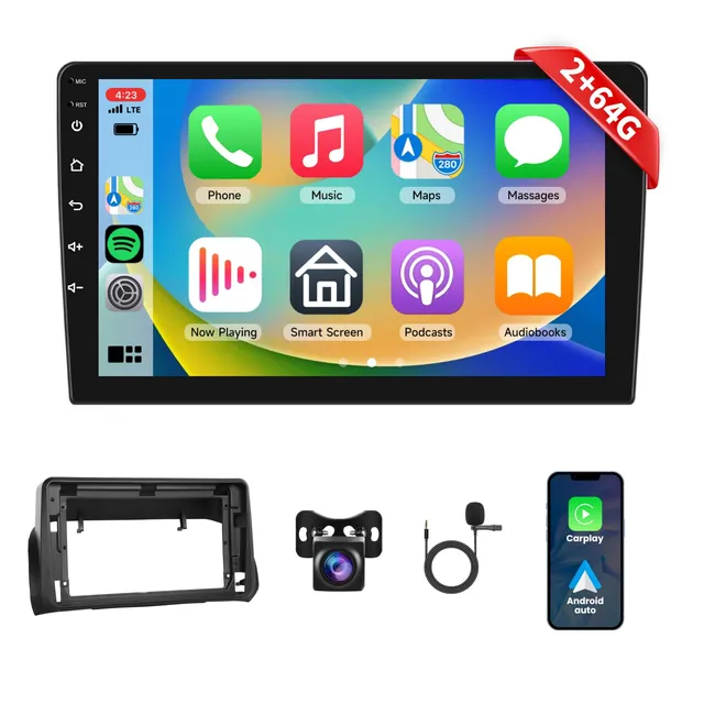 podofo-android-car-radio-autoradio-9-pouces-2-64g-carplay-camera image 1