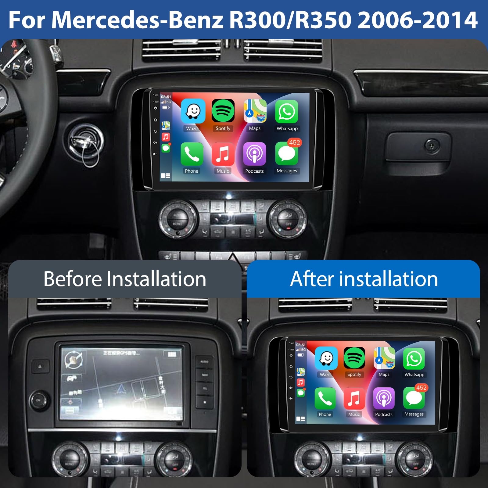 podofo-autoradio-mercedes-classe-r-9-pouces-2-64-go-cam-ra image 2