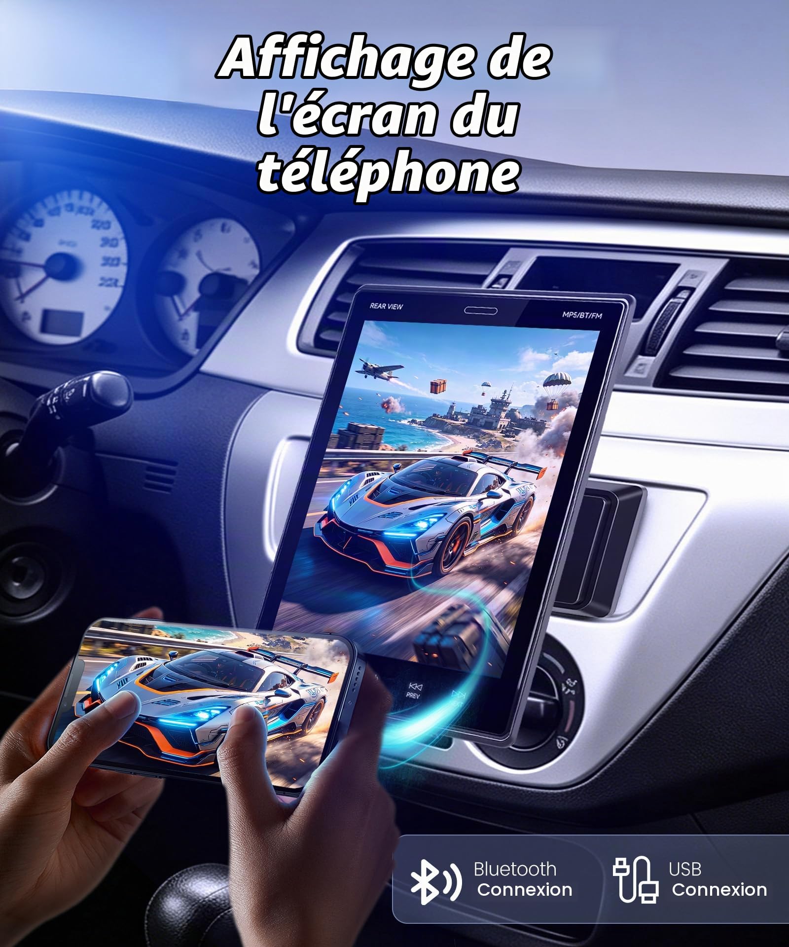 vechtel-autoradio-1-din-9-5-pouces-carplay-sans-fil image 4