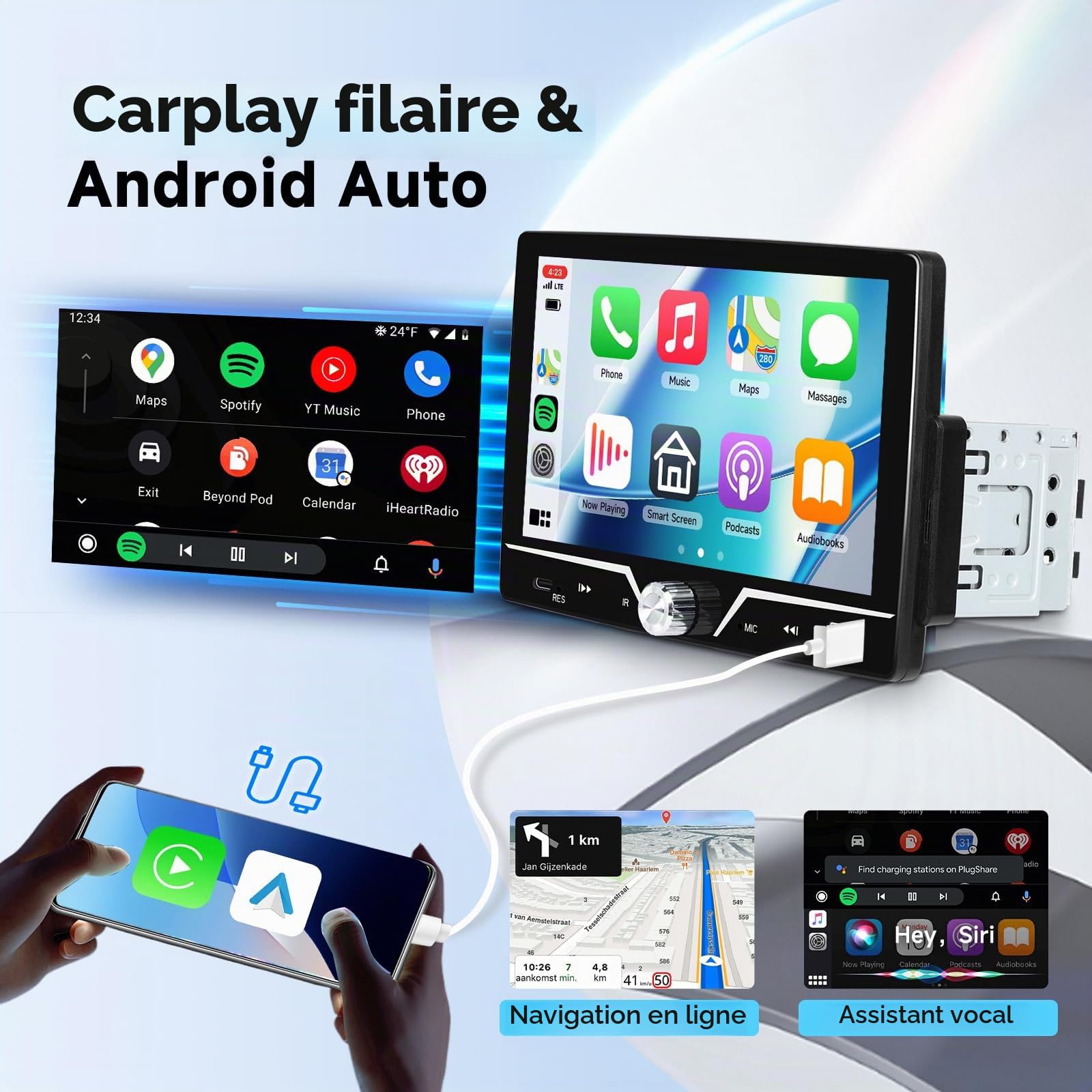 vechtel-autoradio-1-din-7-pouces-carplay-filaire-cam-ra image 2