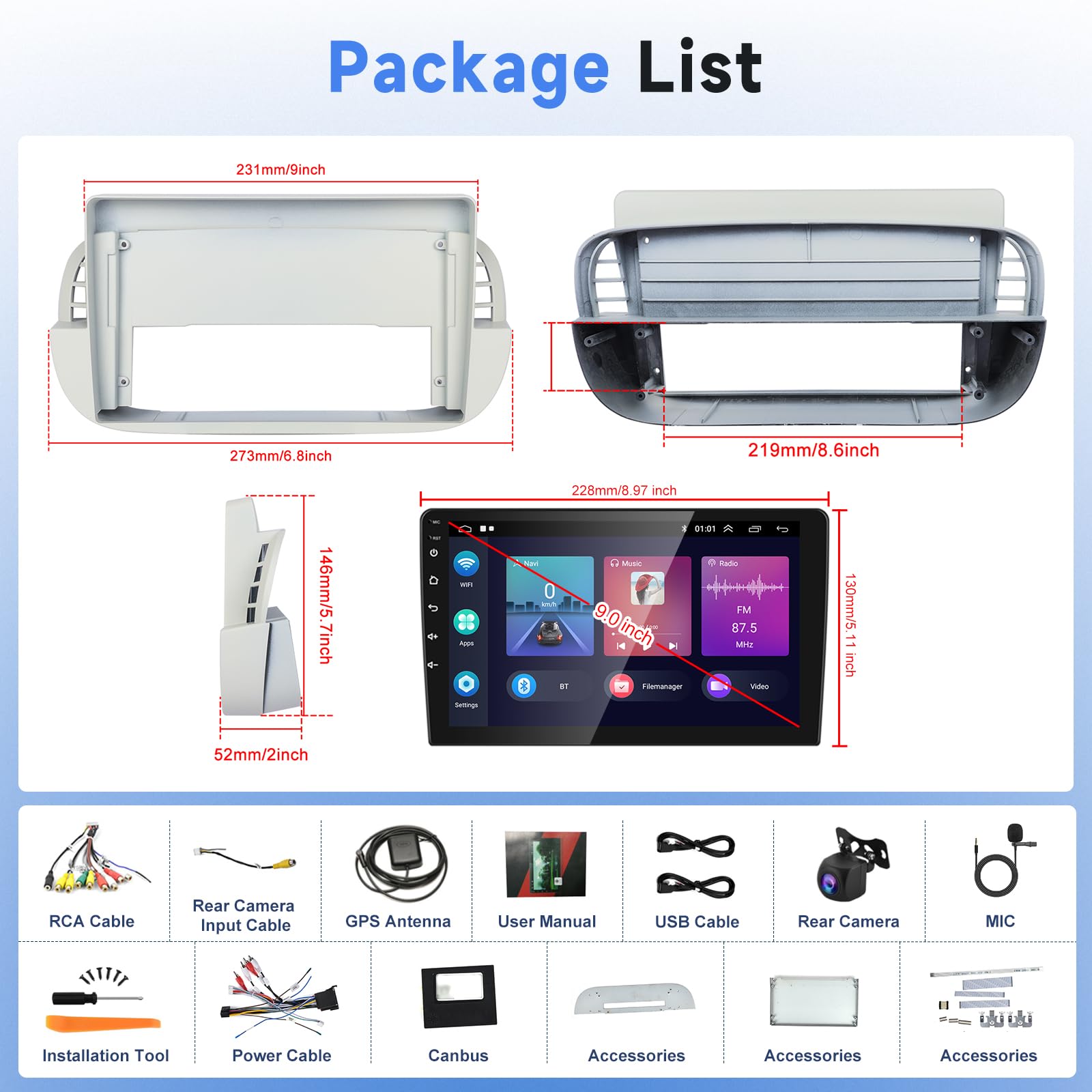 podofo-android-autoradio-fiat-500-9-2-64g-cam-ra image 3