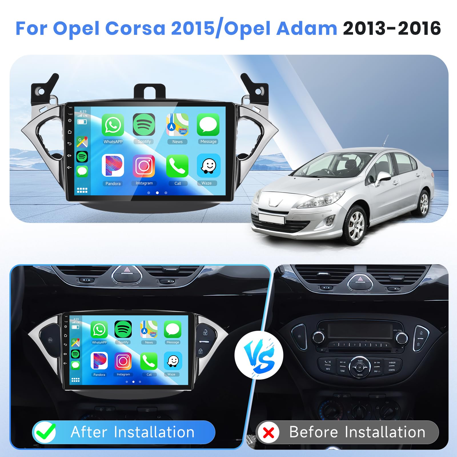 podofo-android-autoradio-opel-corsa-adam-9-1-32g image 2
