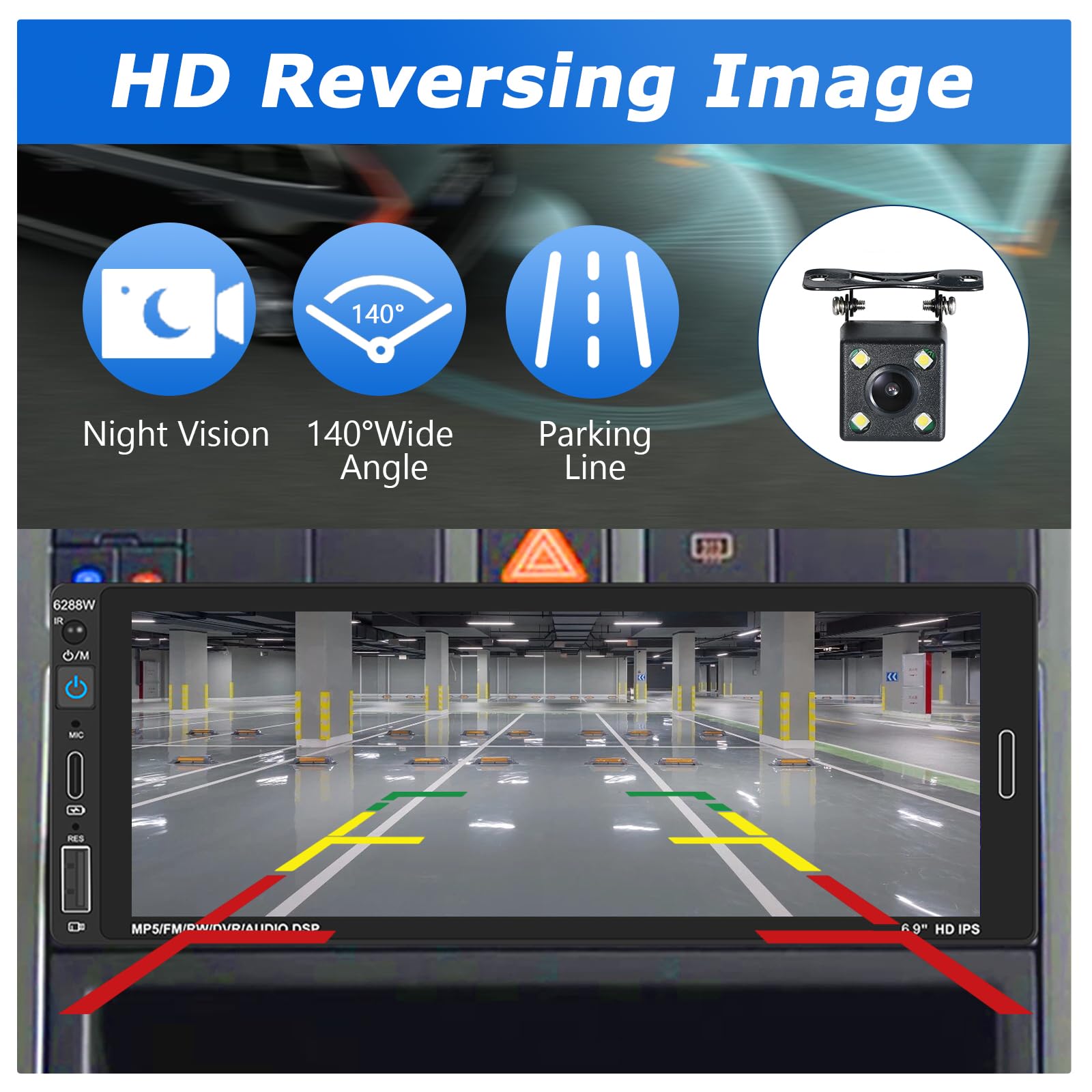 podofo-android-car-radio-1-din-6-86-carplay-cam-ra-recul image 6