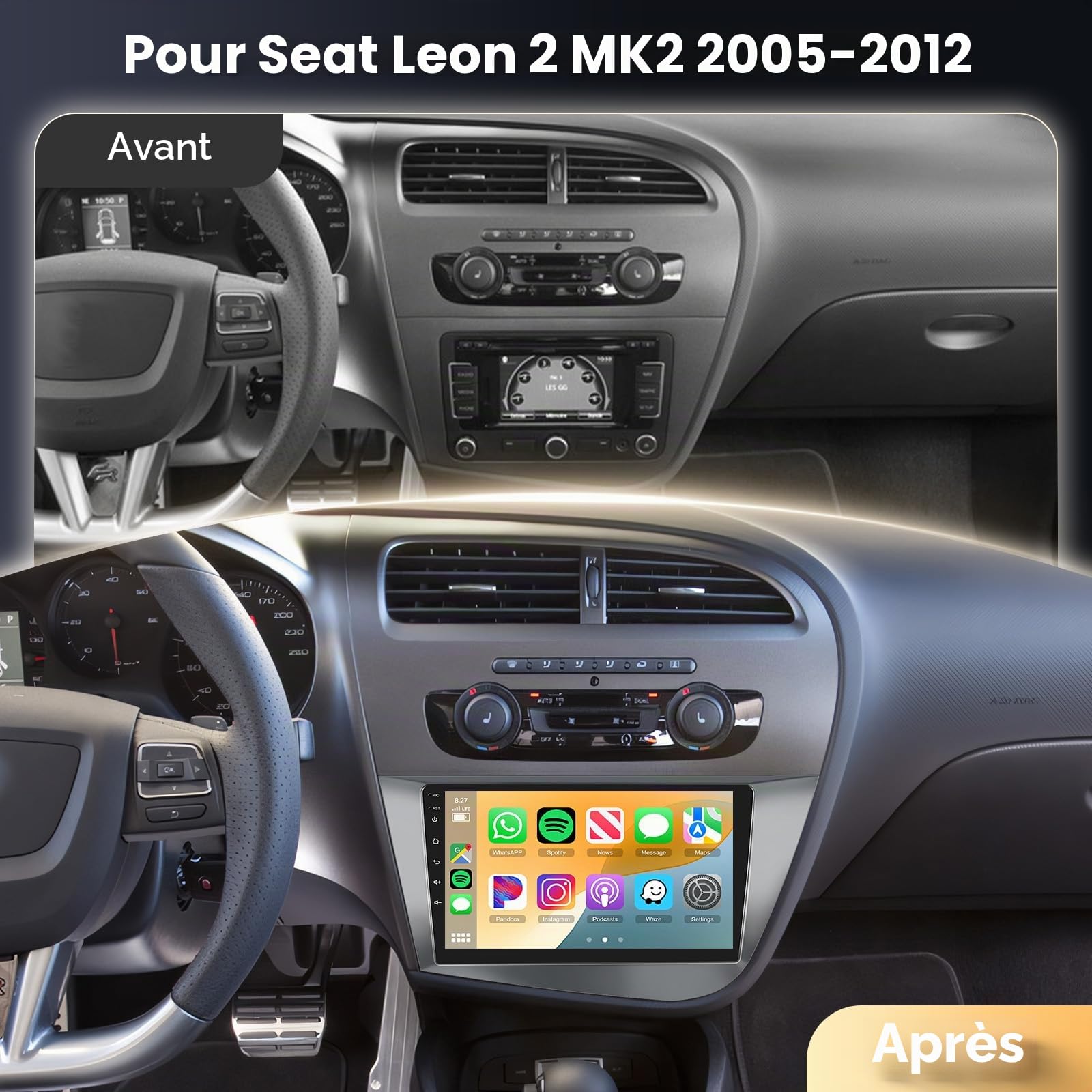 podofo-android-car-radio-autoradio-seat-leon-2-9-2-64g image 2