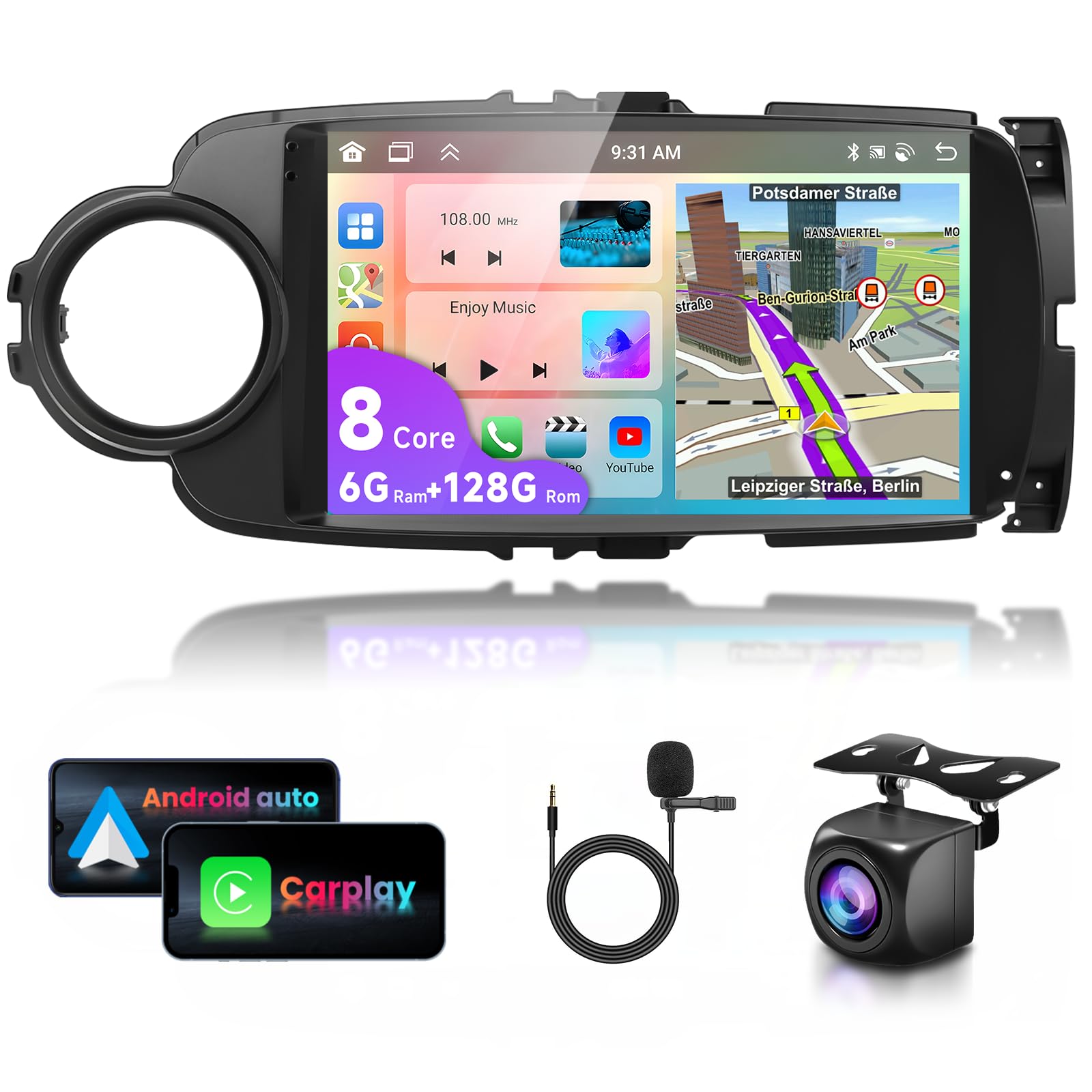 vechtel-autoradio-yaris-grmn-9-pouces-android-15-carplay-2-64g image 8