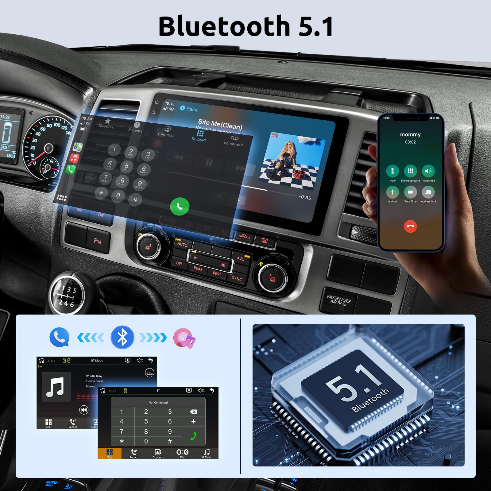 vechtel-1-din-9-pouces-hd-autoradio-tactile-carplay-sans-fil image 4