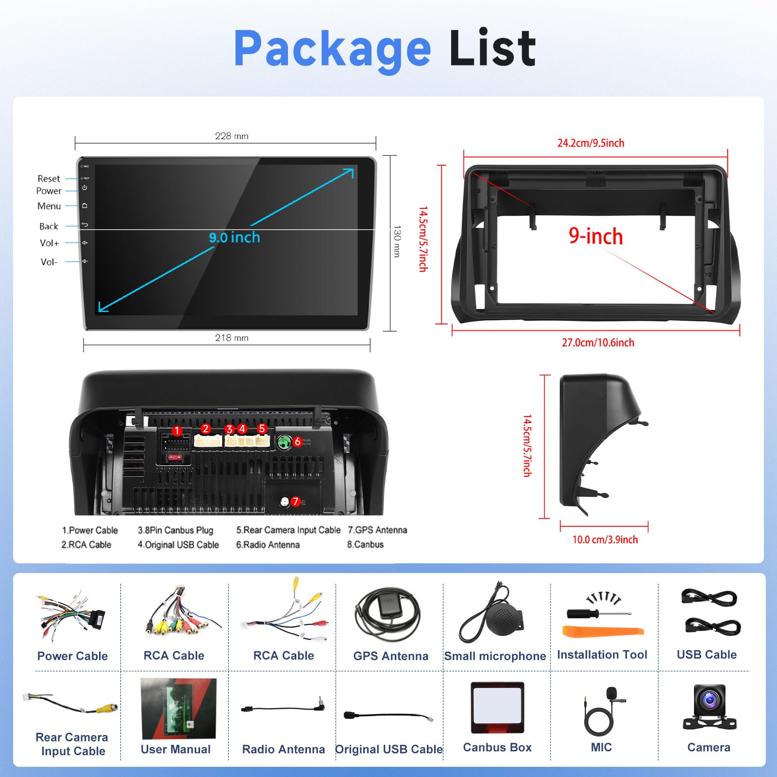 podofo-android-car-radio-autoradio-9-pouces-2-64g-carplay-camera image 6