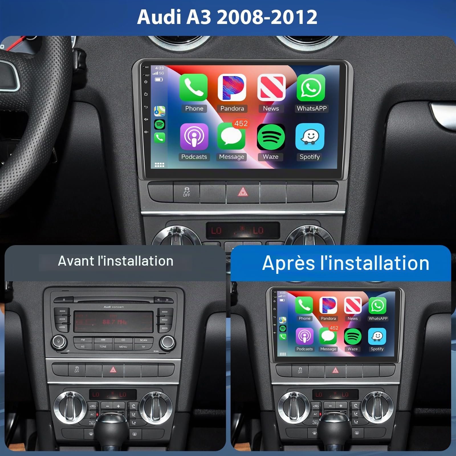 podofo-android-car-radio-a3-autoradio-9-pouces-2-64g-8-c-urs image 3