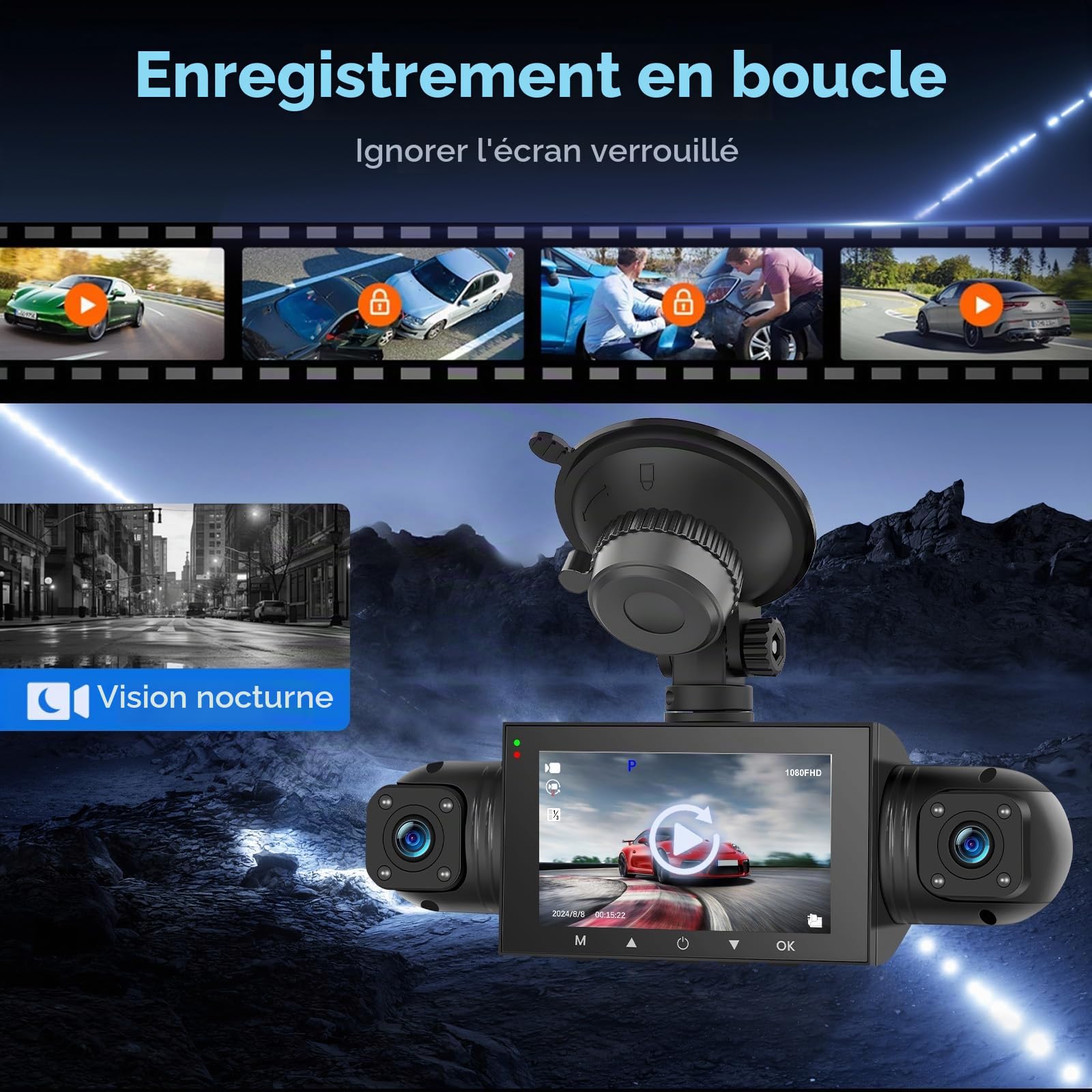 podofo-car-dvr-dash-cam-360-4-canaux-1080p-cran-3 image 5