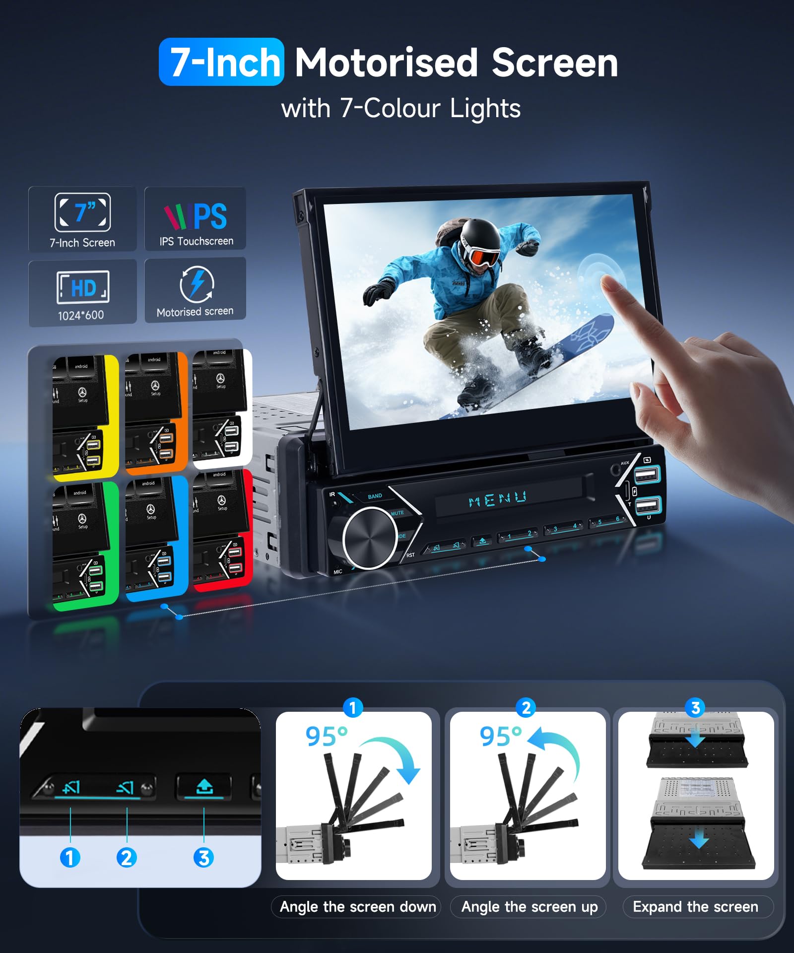 vechtel-autoradio-1-din-7-autoradio-cran-r-tractable-carplay image 4