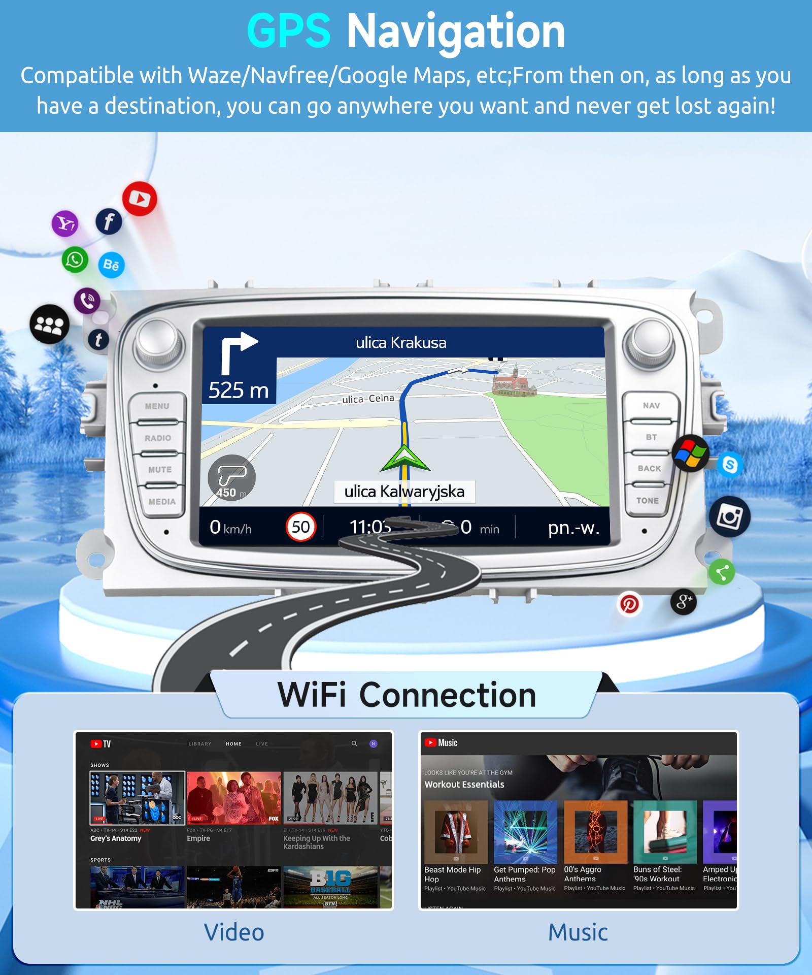podofo-focus-7-autoradio-android-1-32-go-argent-mirror-link image 4