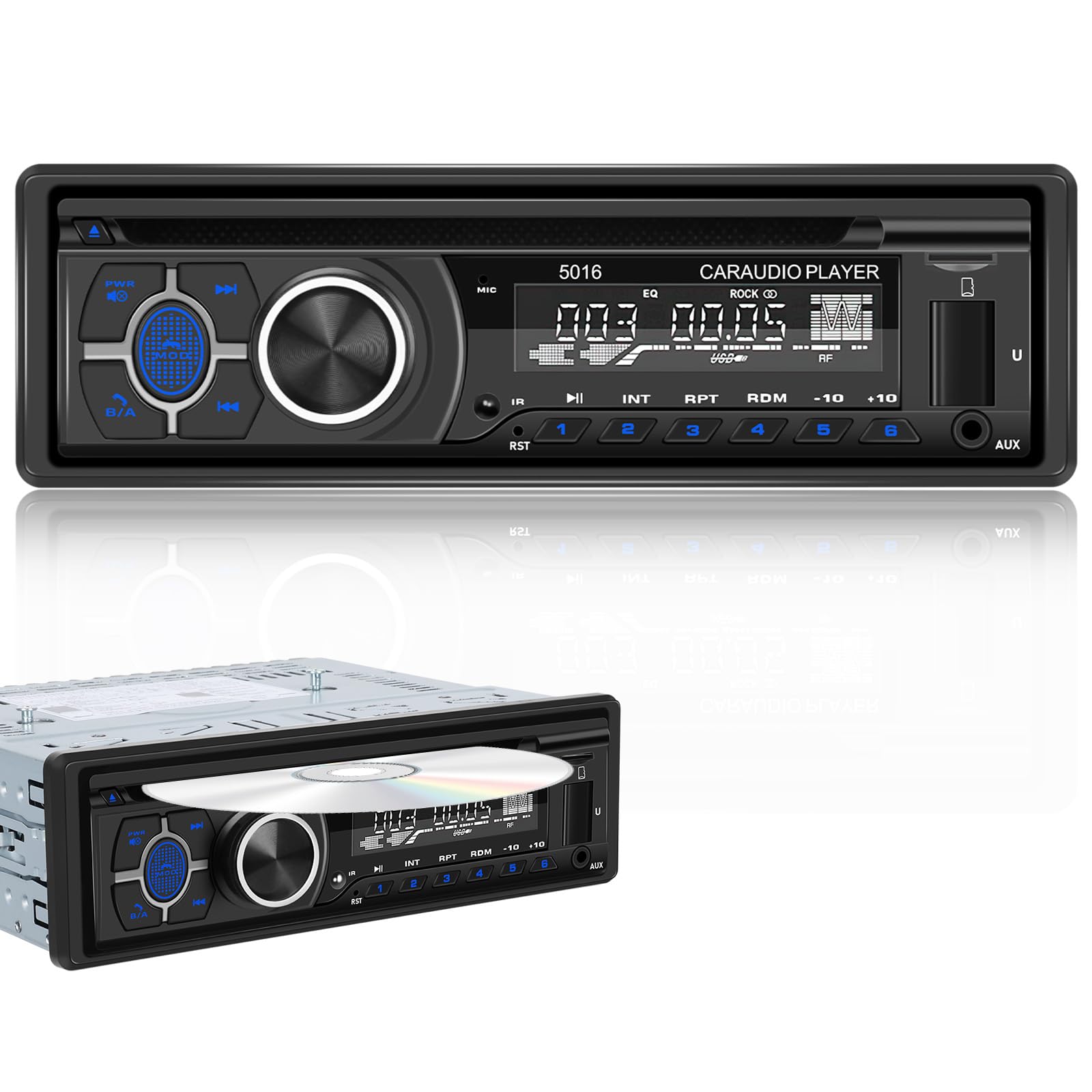 podofo-car-mp3-player-autoradio-1-din-bluetooth-dvd-fm-usb image 1