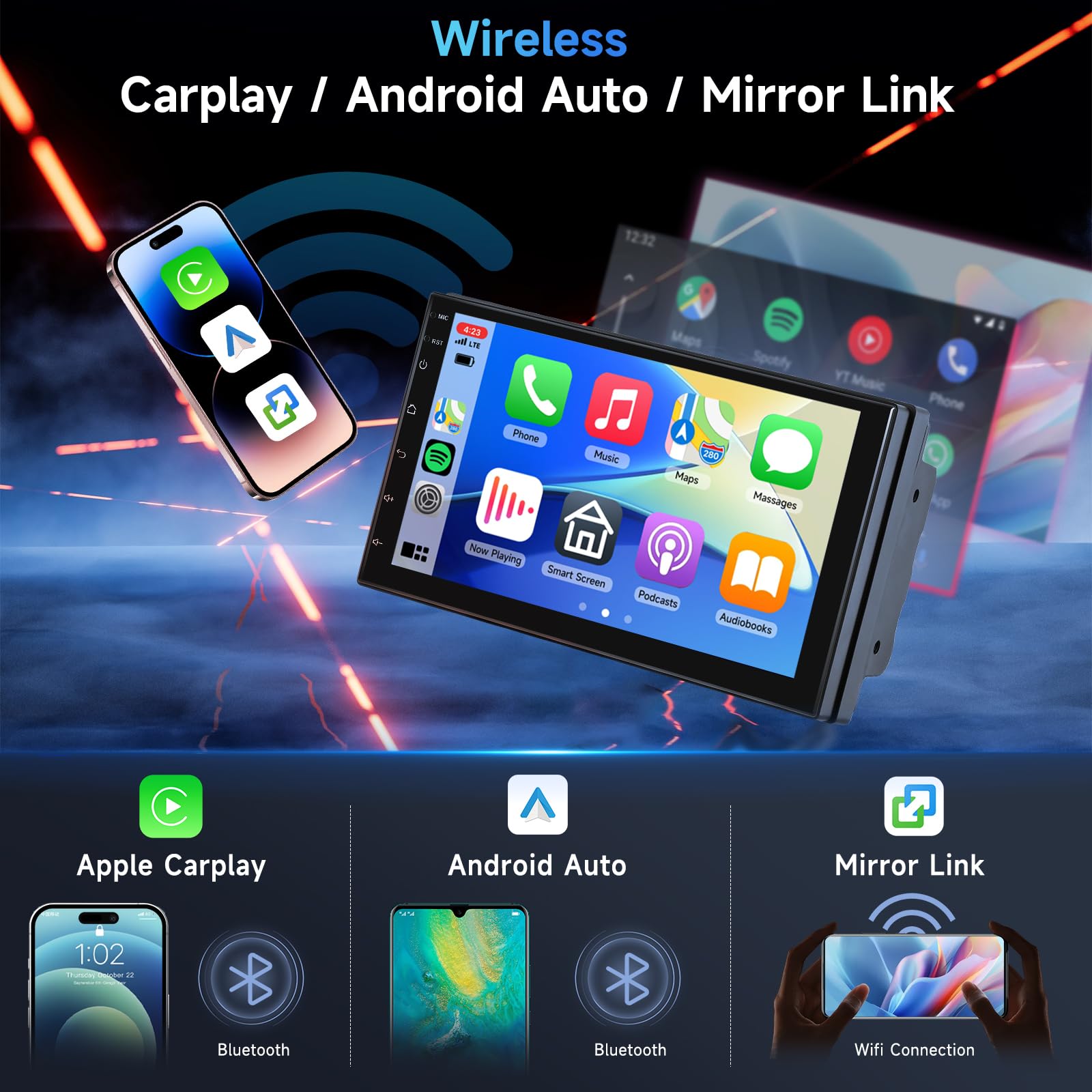 podofo-android-car-radio-autoradio-7-pouces-4-64-carplay-camera image 3