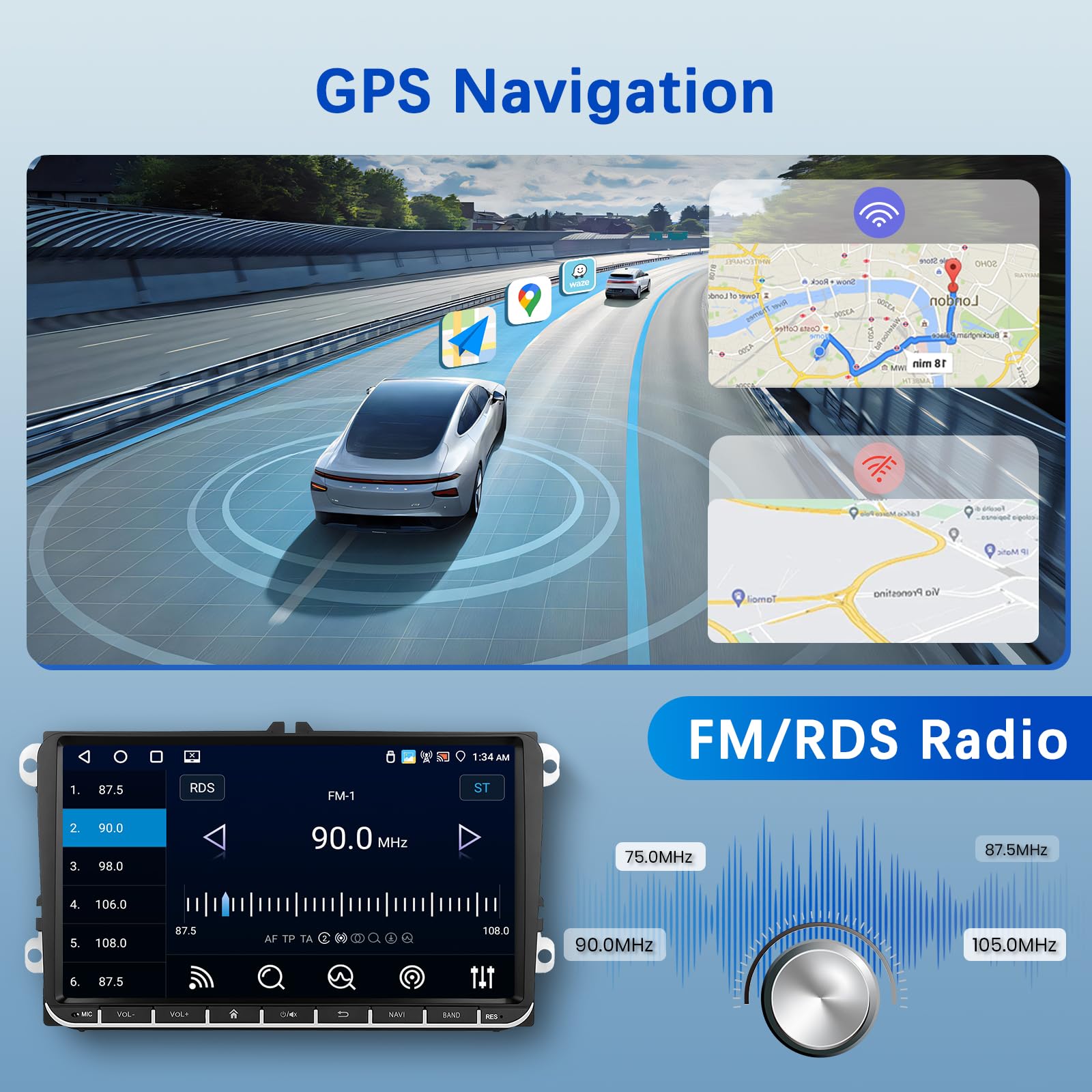 podofo-android-car-radio-autoradio-9-vw-4-64g-carplay-camera image 6