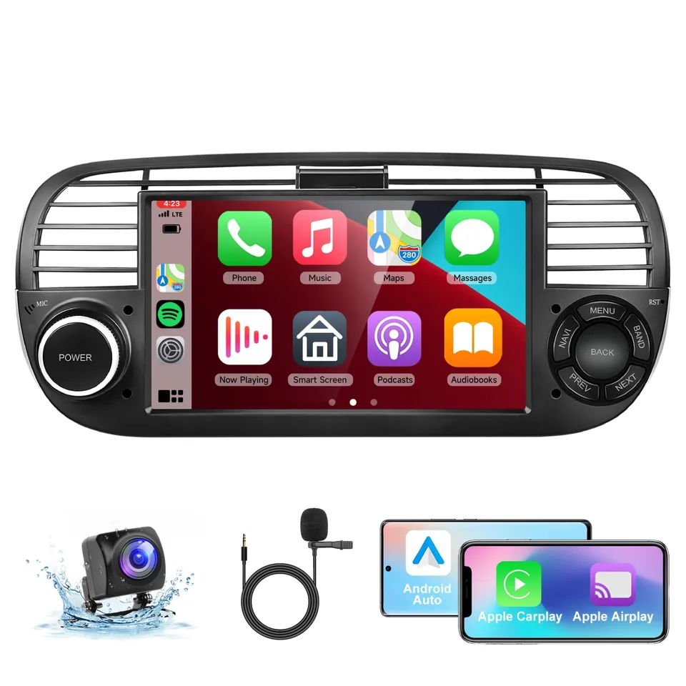 podofo-android-car-radio-autoradio-fiat-500-7-2-64g-carplay image 1