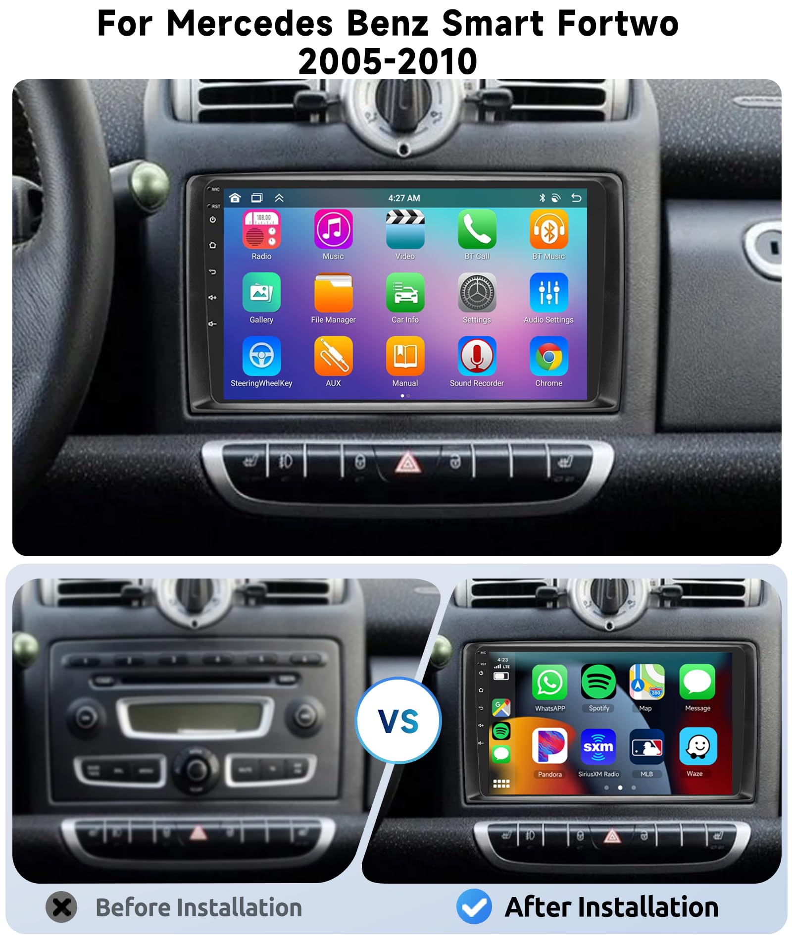 vechtel-smart-fortwo-2005-2010-autoradio-9-4g-64g-8-c-urs image 2