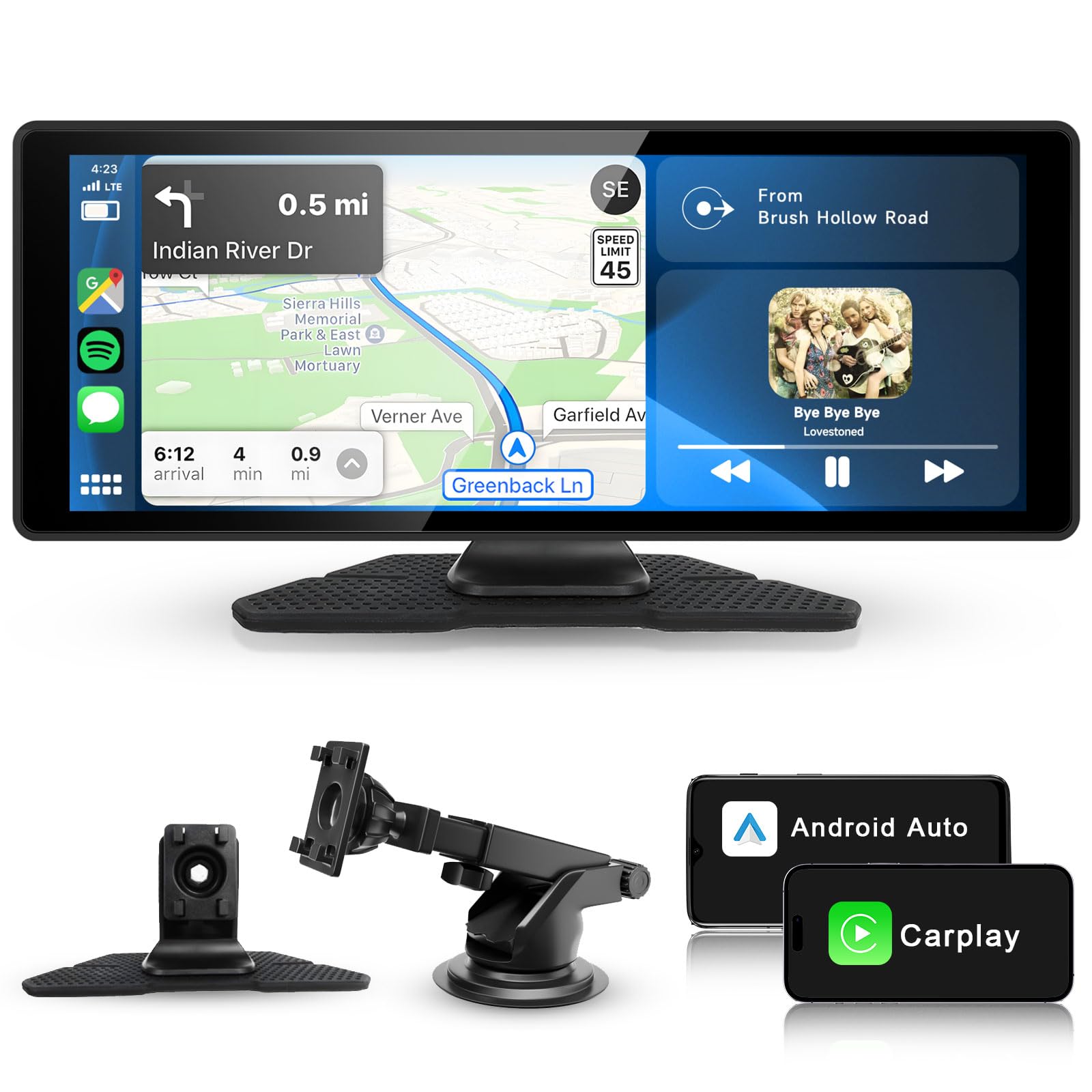 podofo-portable-carplay-screen-10-26-pouces-autoradio-portable-sans-fil image 1