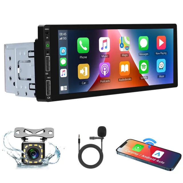 podofo-android-car-radio-1-din-6-86-autoradio-carplay-eq image 1
