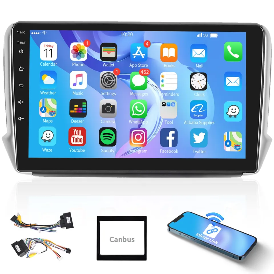 podofo-android-car-radio-10-peugeot-208-2008-autoradio-gps-wifi image 1