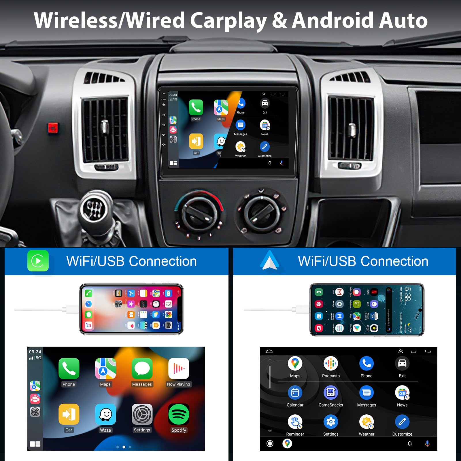 podofo-android-car-radio-autoradio-9-pouces-ducato-4-64-carplay image 4