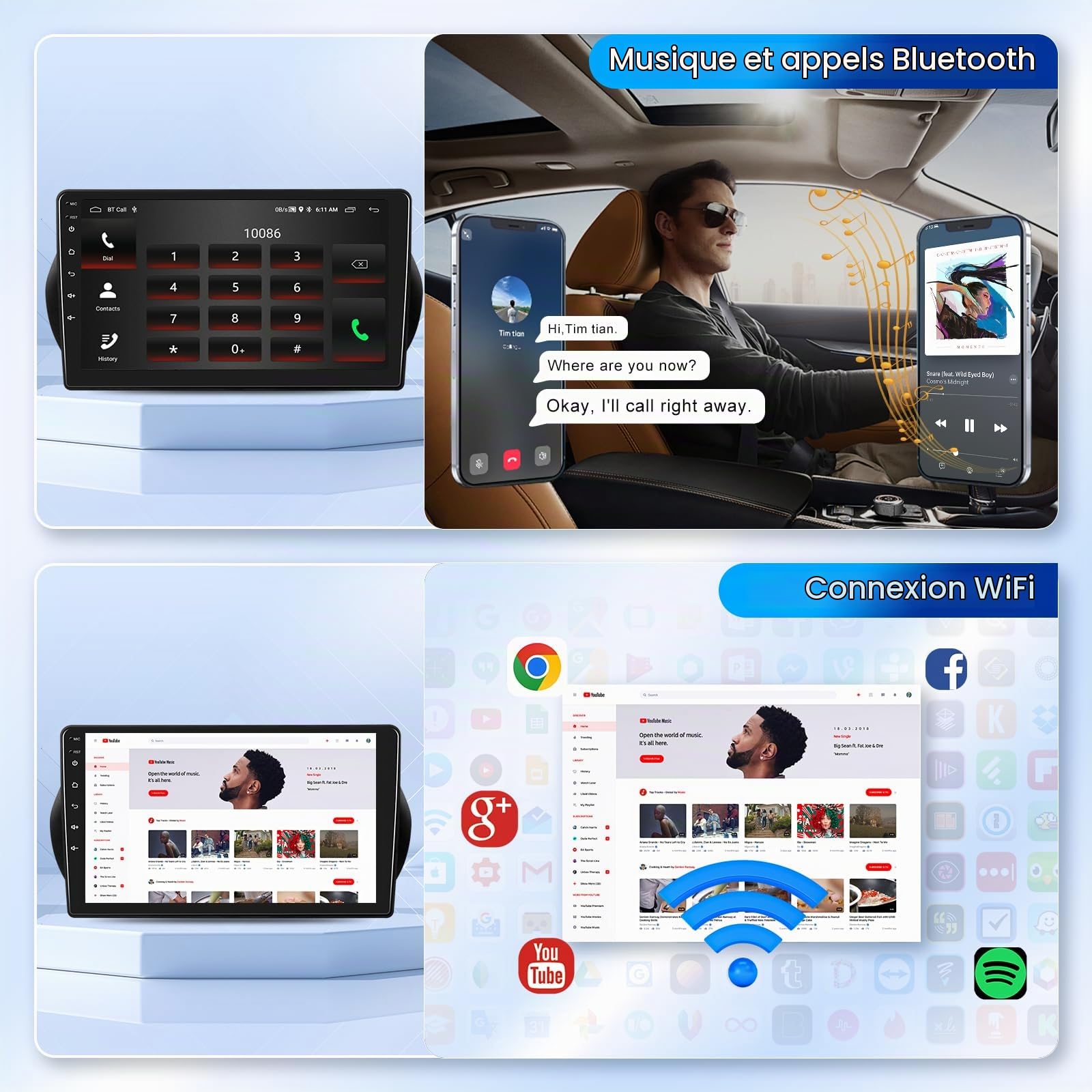 podofo-android-car-radio-nemo-bipper-fiorino-10-1-pouces-2go-64go image 4