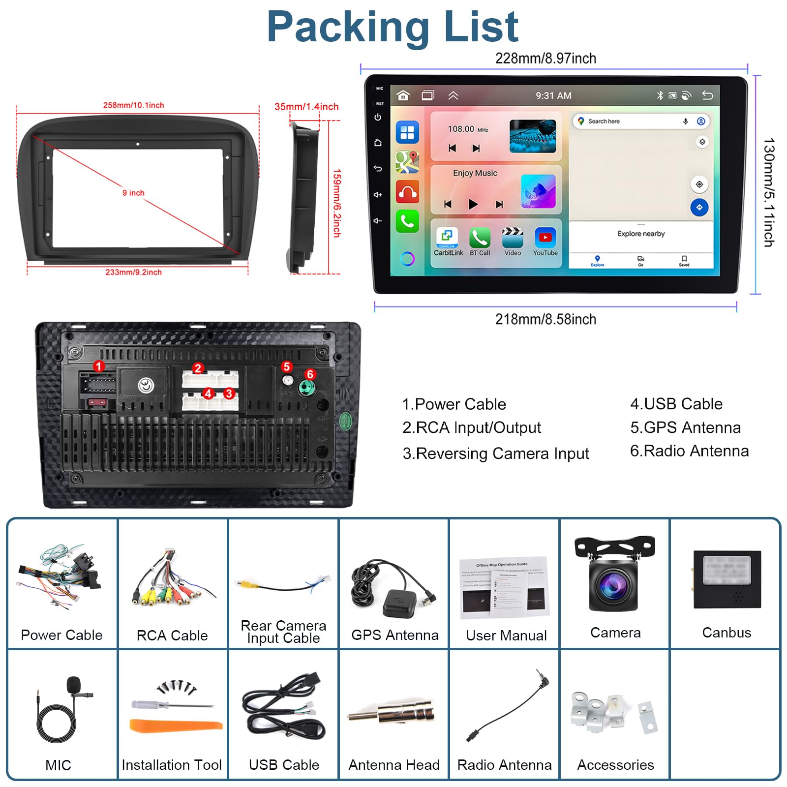 podofo-android-autoradio-sl-2008-10-9-2-64g-ips-carplay image 7