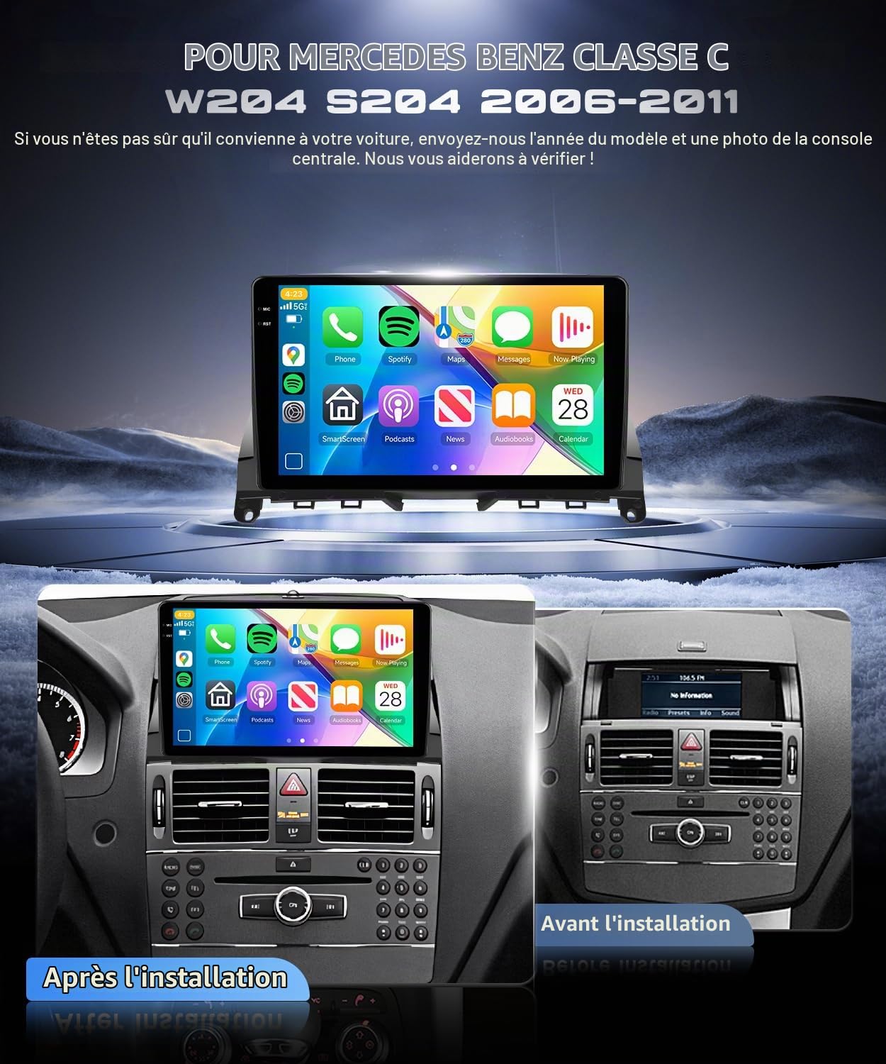 vechtel-classe-c-w204-autoradio-9-4-128g-carplay-in-cell image 2