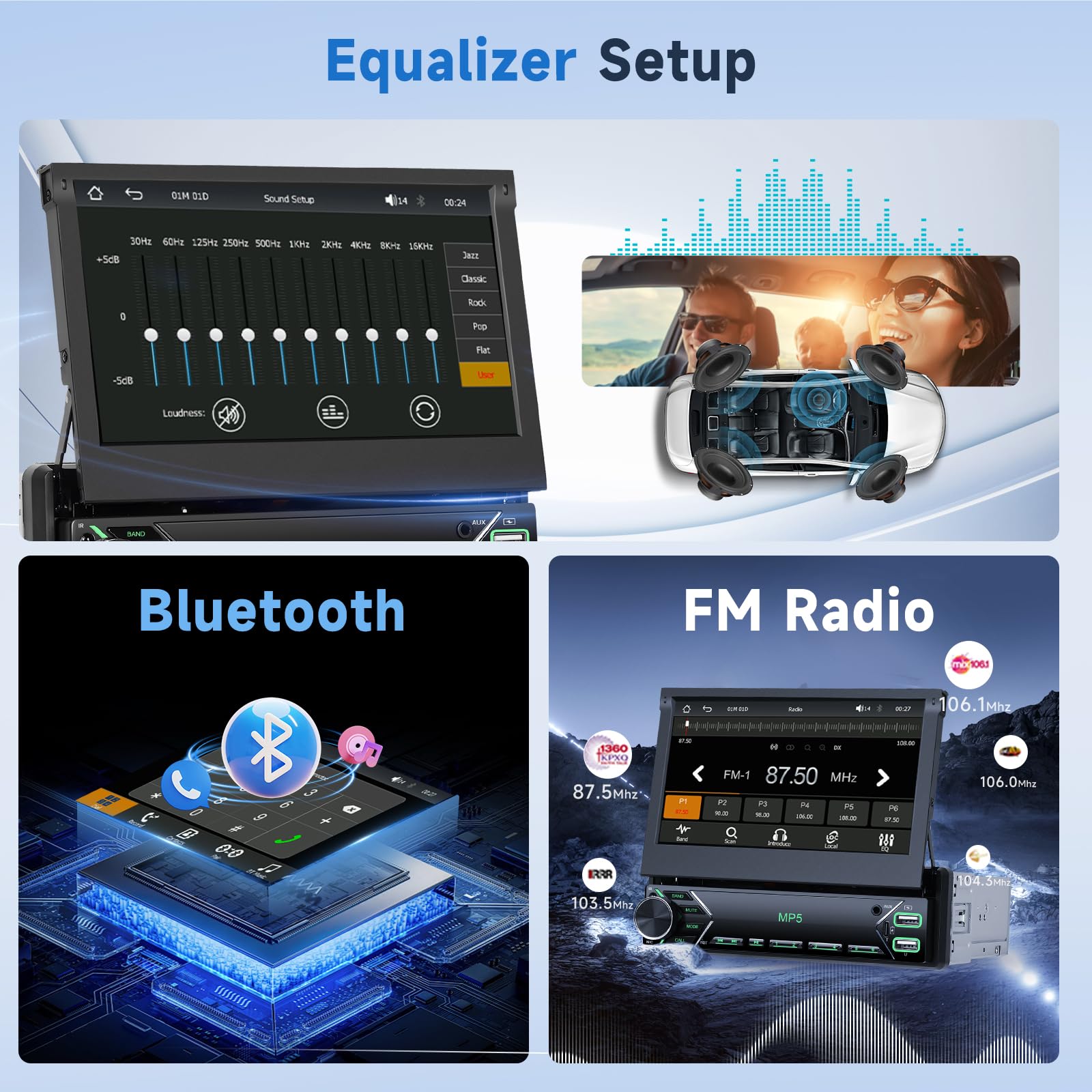 podofo-android-car-radio-autoradio-1-din-7-r-tractable-cam-ra image 3