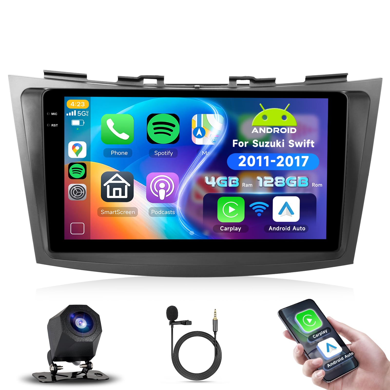 podofo-android-car-radio-autoradio-swift-9-4-128g-cam-ra image 1