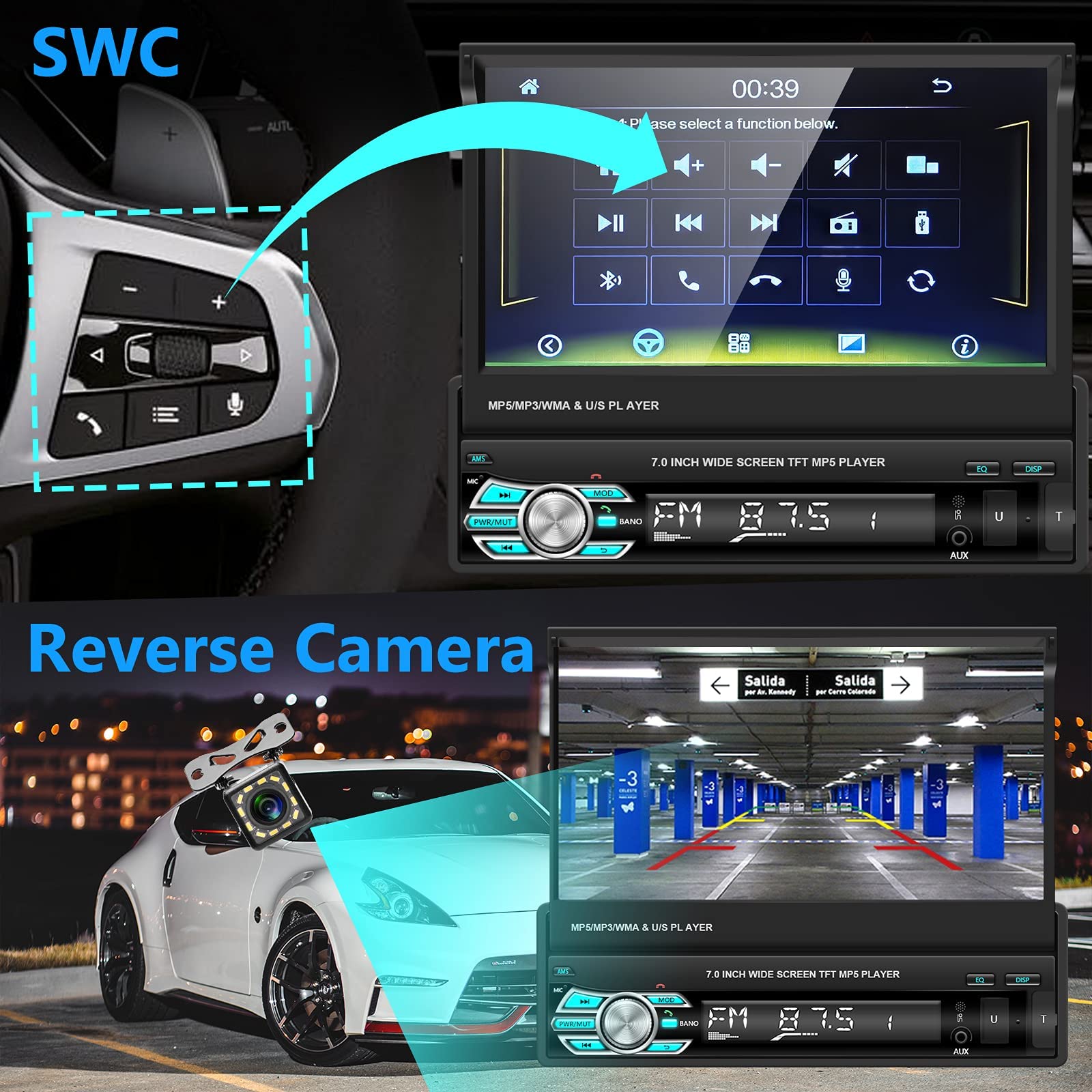podofo-autoradio-1-din-cran-7-pouces-carplay-android-auto image 5