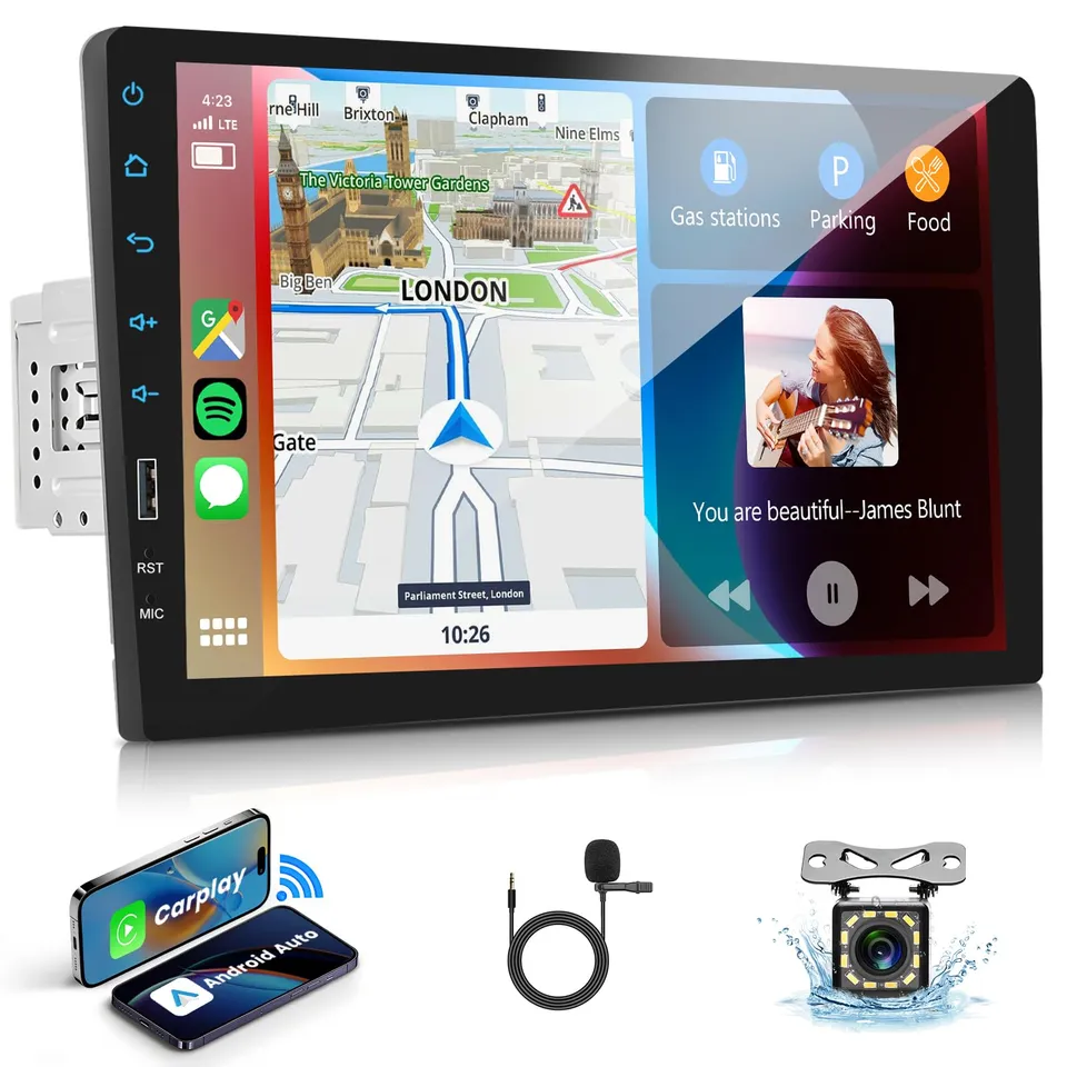 vechtel-1-din-9-pouces-hd-autoradio-tactile-carplay-sans-fil image 1
