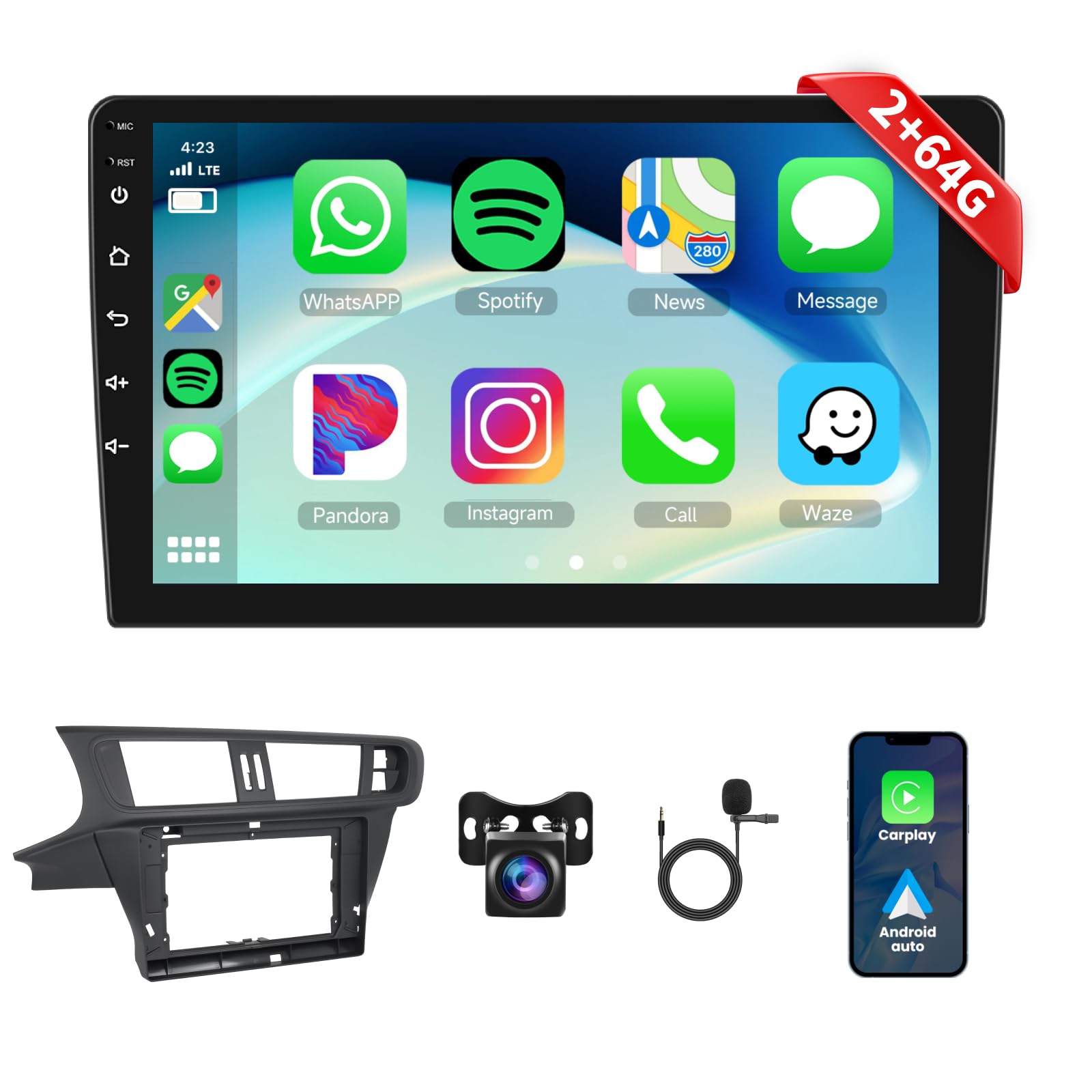 podofo-android-car-radio-9-2g-64g-autoradio-carplay-sans-fil image 1