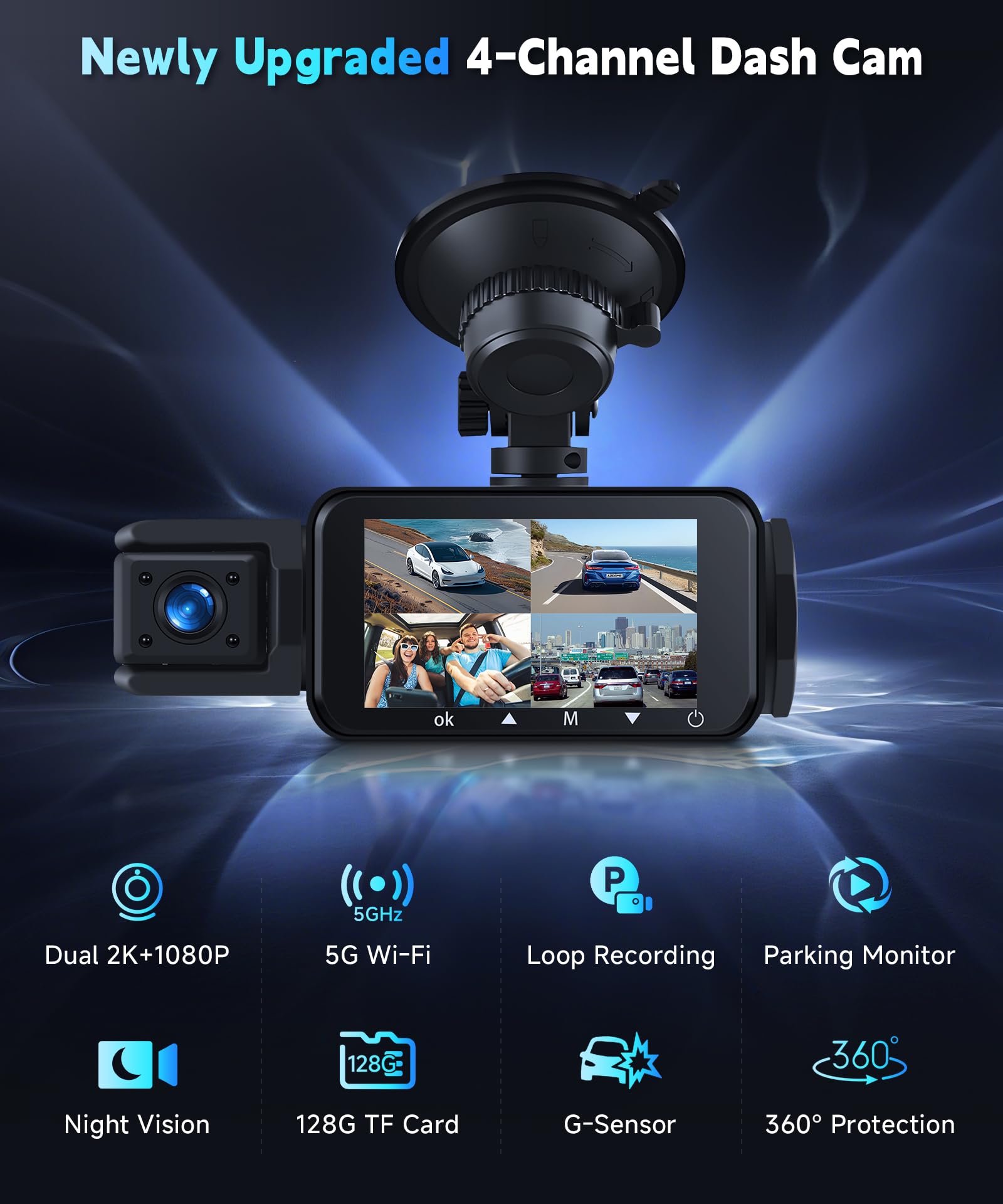 vechtel-dashcam-2k-wifi-cran-3-vision-nuit-128-go image 2