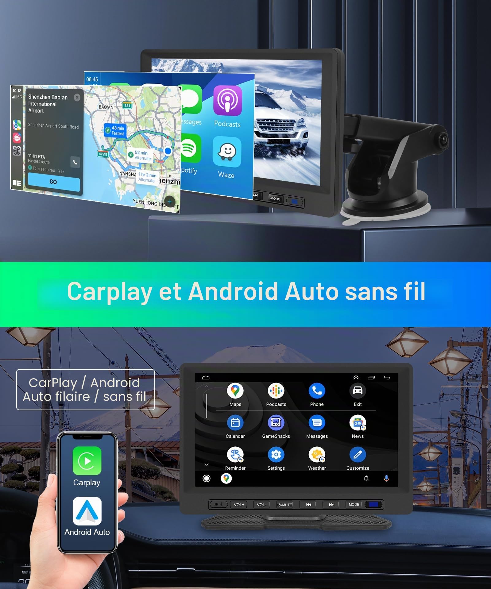 podofo-portable-carplay-screen-7-cran-carplay-portable-bluetooth image 2
