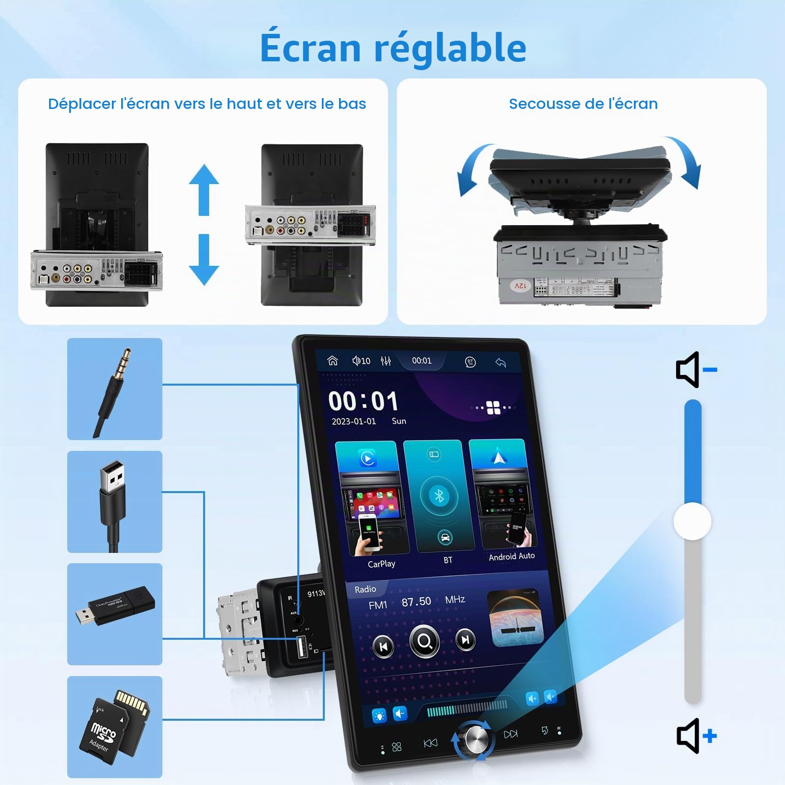 vechtel-autoradio-1-din-10-4-cran-rotatif-carplay-bluetooth image 7