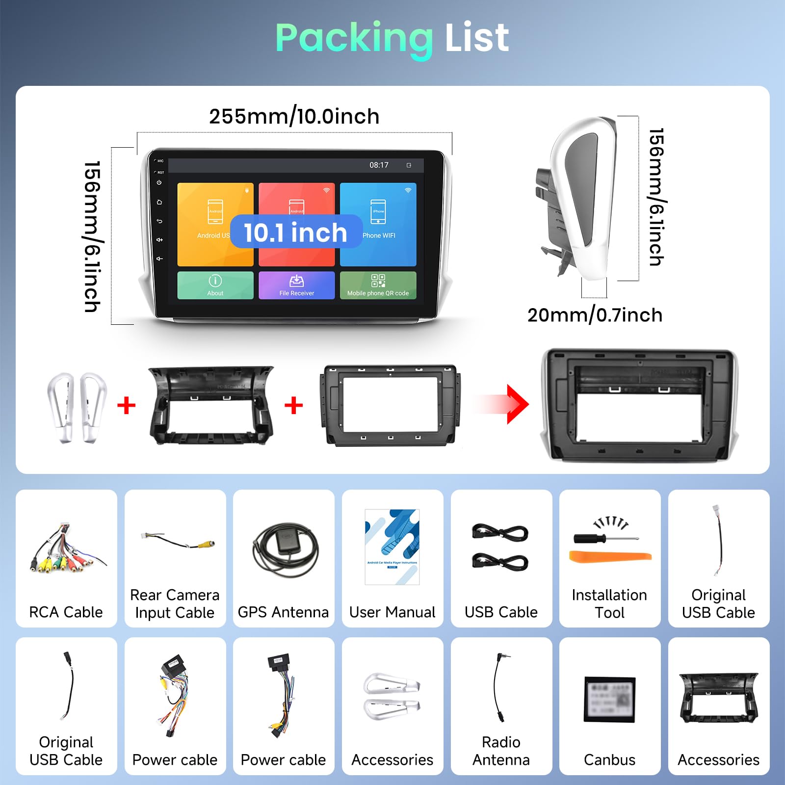 podofo-android-car-radio-10-peugeot-208-2008-autoradio-gps-wifi image 7