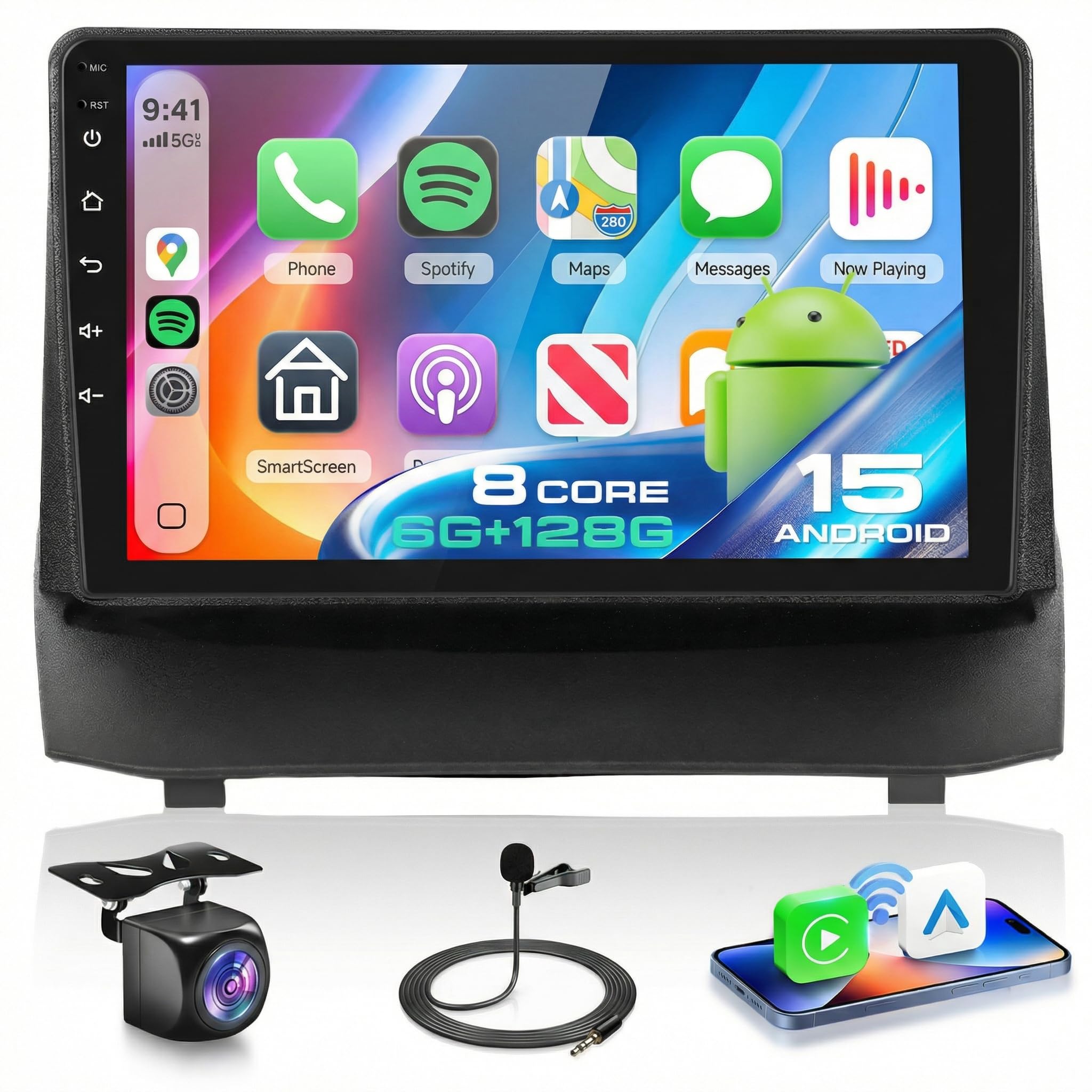 vechtel-autoradio-ford-fiesta-9-pouces-android-15-2-64g-carplay image 8