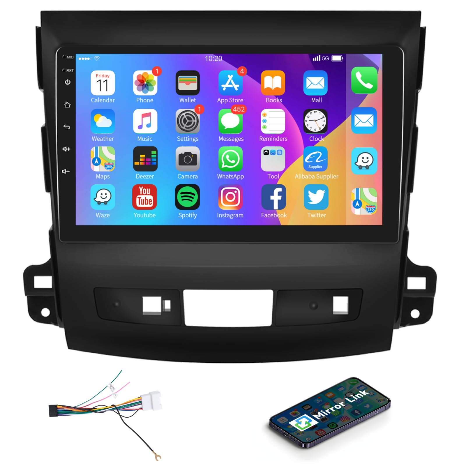 podofo-android-car-radio-autoradio-9-pouces-outlander-4007-c-crosser image 1