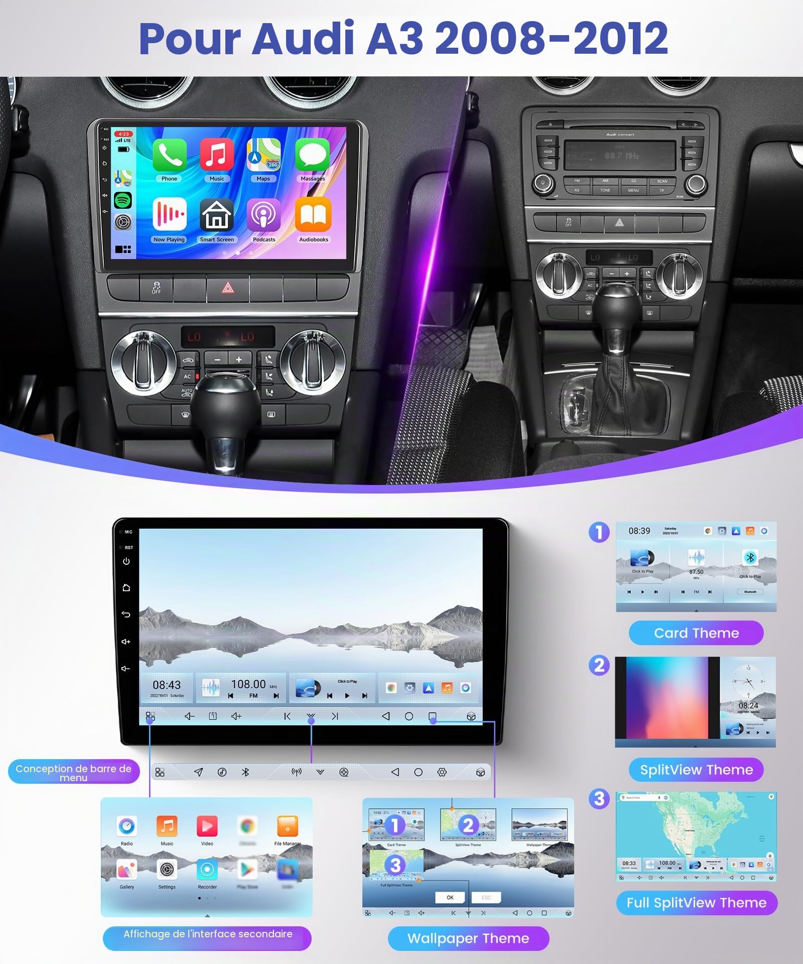 vechtel-autoradio-audi-a3-9-pouces-4g-64g-android-15-dsp image 2