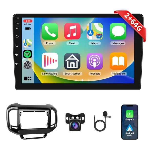 podofo-android-car-radio-2-din-autoradio-9-pouces-2-64g-carplay image 1