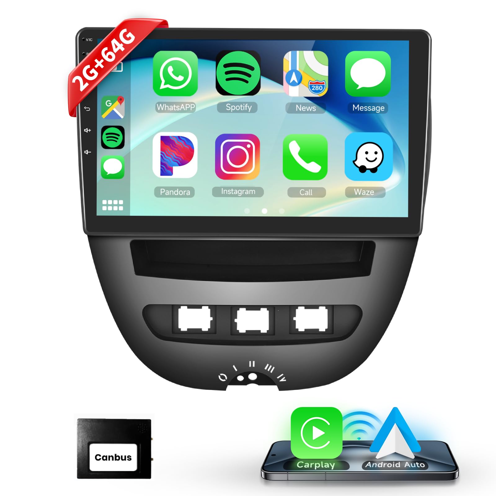podofo-android-car-radio-10-1-c1-aygo-107-autoradio-2go-64go image 1