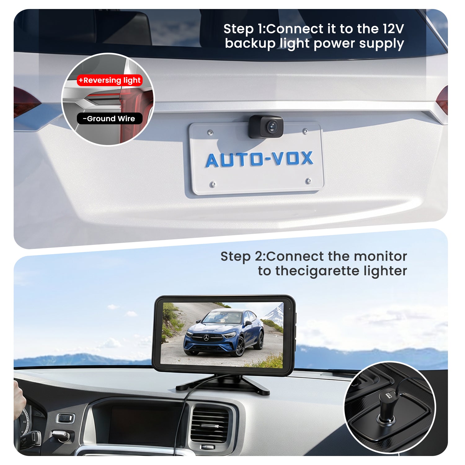 auto-vox-w12-kit-cam-ra-recul-sans-fil-1080p-5-standard image 3