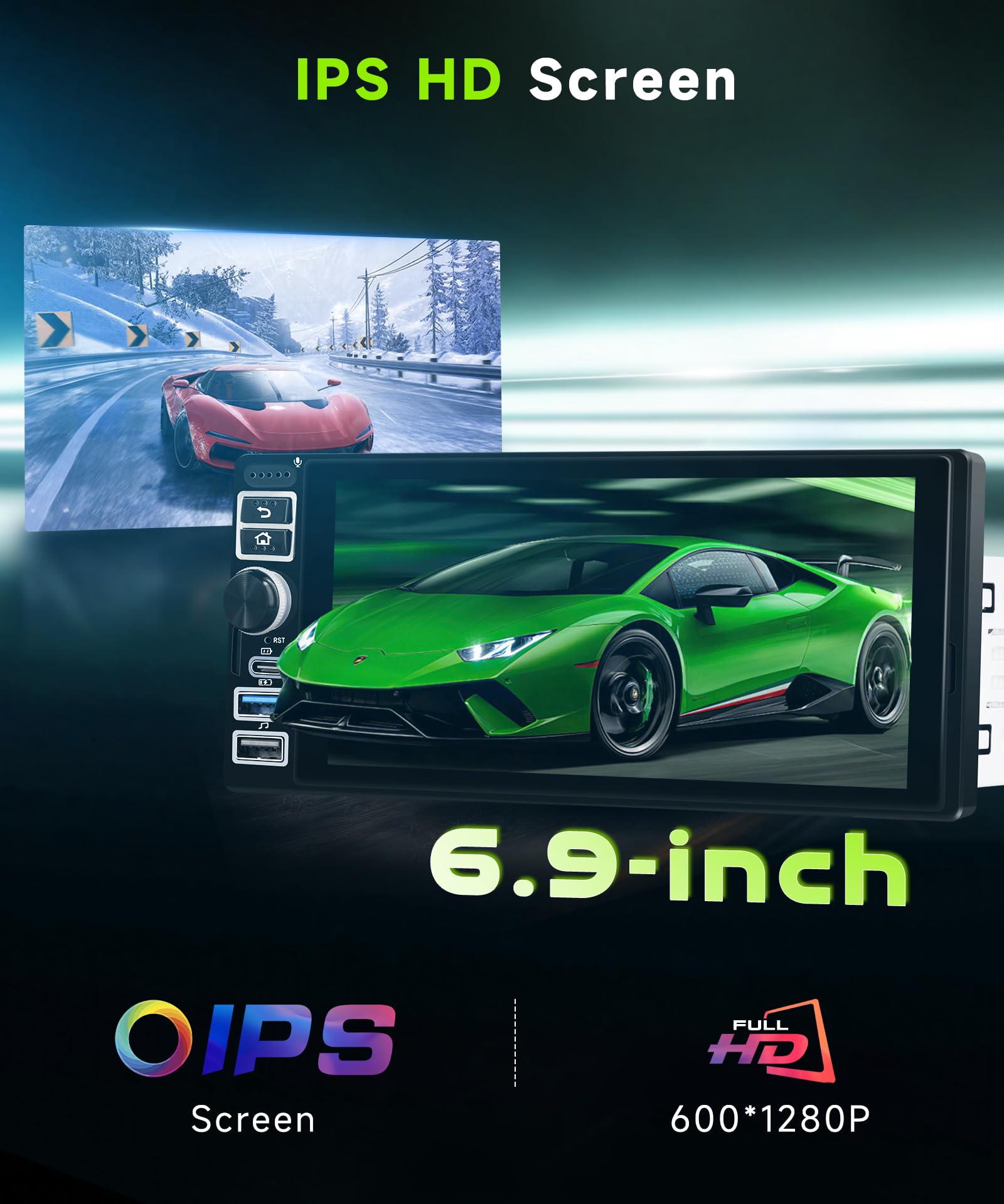 vechtel-autoradio-1-din-6-9-pouces-android-15-2g-64g-carplay-sans-fil image 5