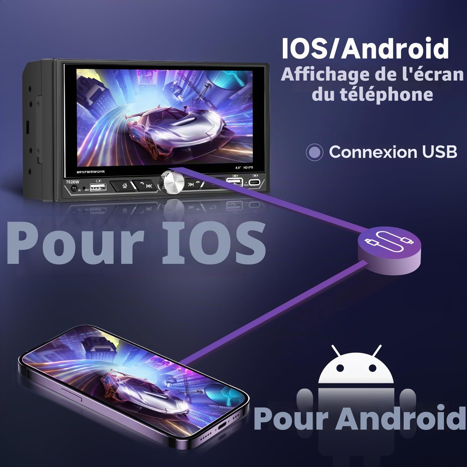 vechtel-autoradio-2-din-6-8-pouces-carplay-sans-fil-cam-ra-recul image 3